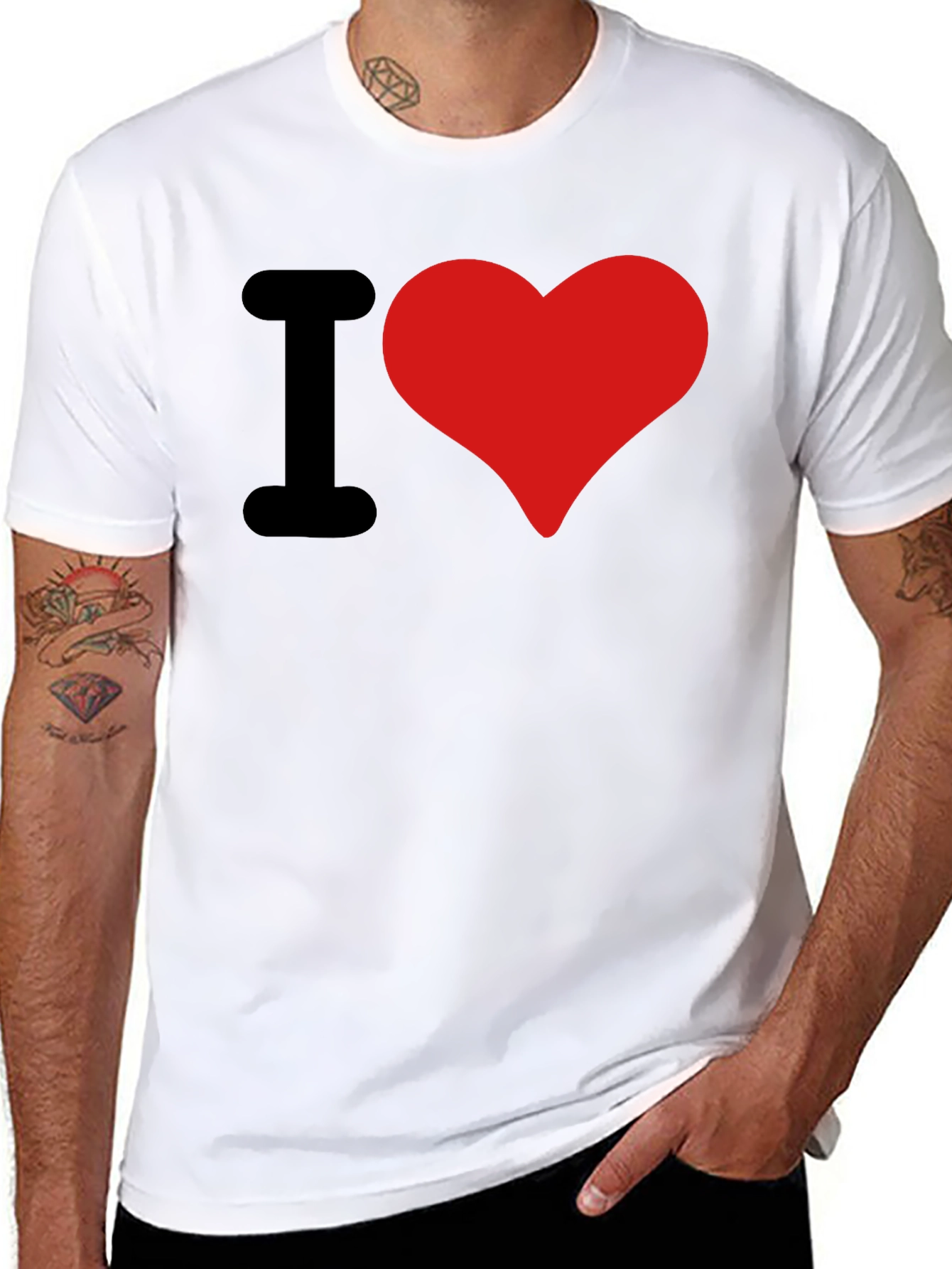 Black I Heart Graphic Tee - Bold Statement T-Shirt view 8