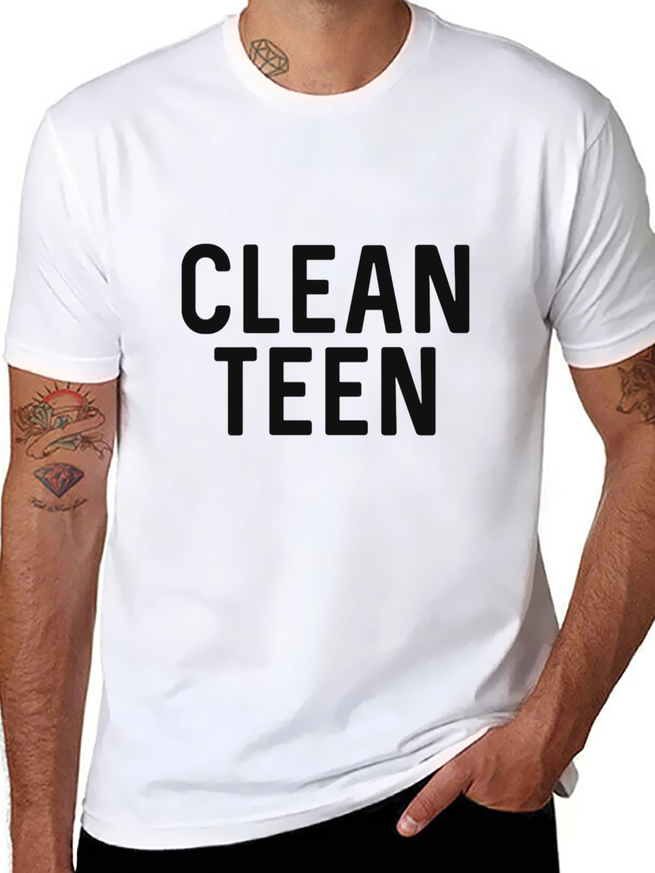 Black Clean Teen Graphic Tee - Classic Black T-Shirt view 8