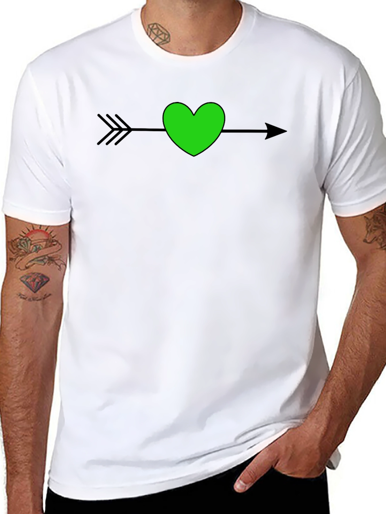 Black Heart Arrow T-Shirt - Stylish Graphic Tee view 8