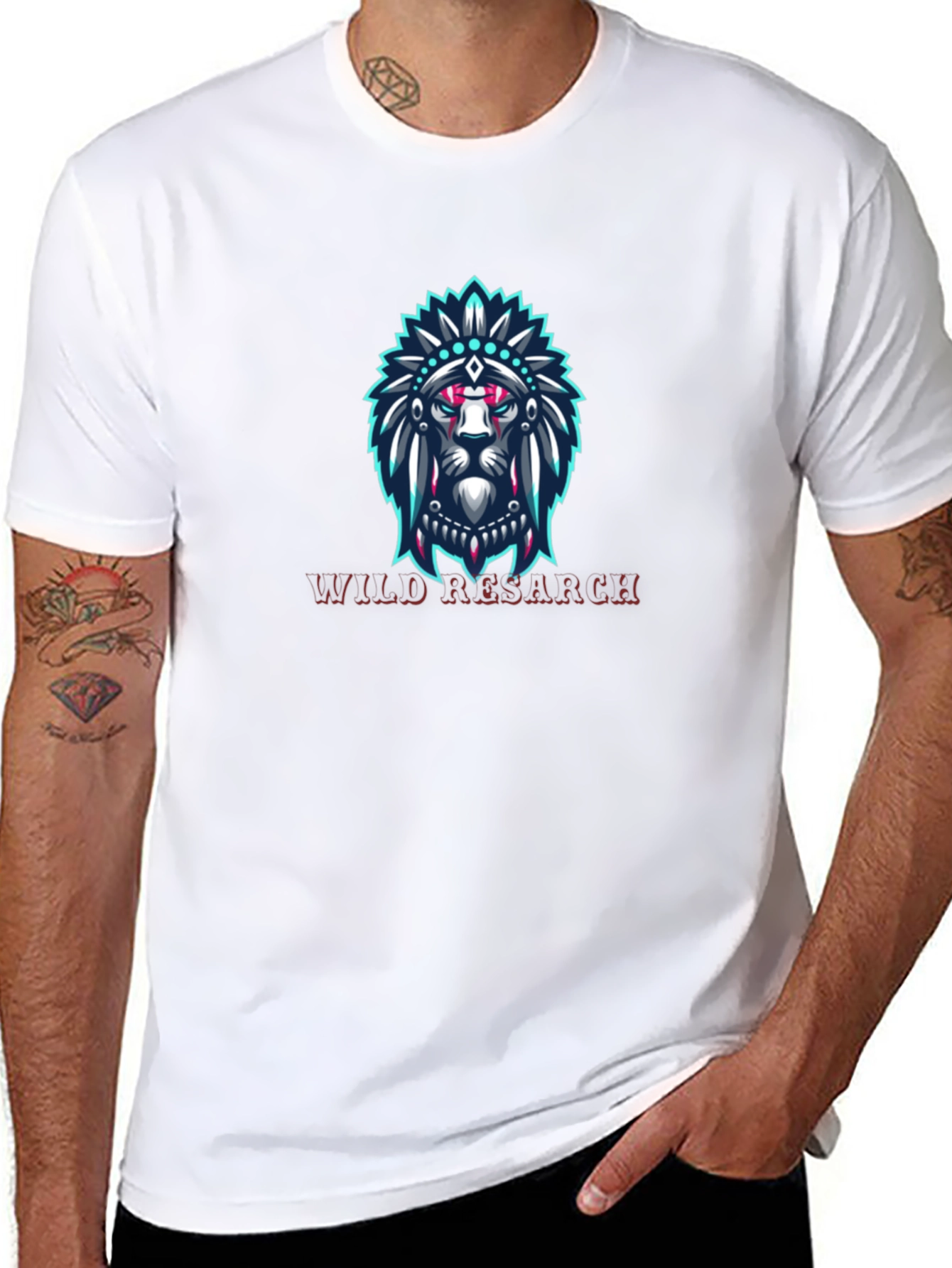 Black Lion Headdress Graphic Tee - Wild Research view 8