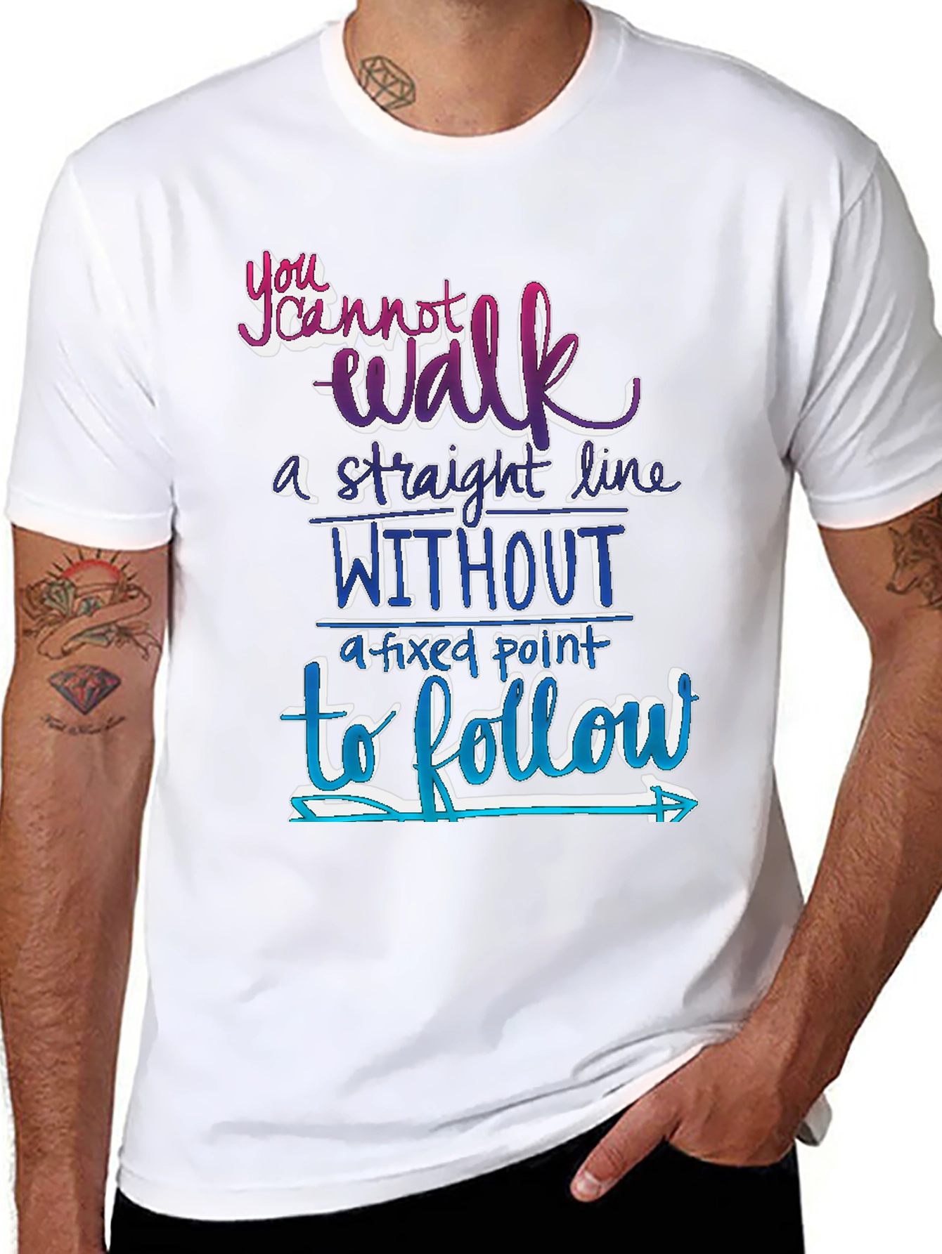 Black Motivational Graphic T-Shirt: Follow Your Path view 8