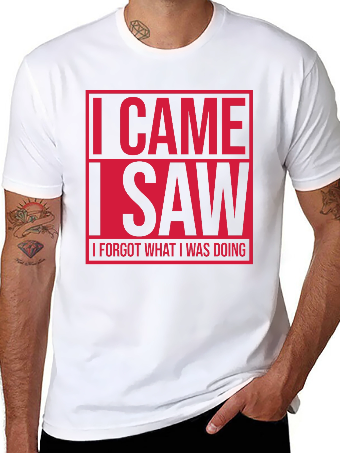 Black Funny I Came I Saw T-Shirt view 8