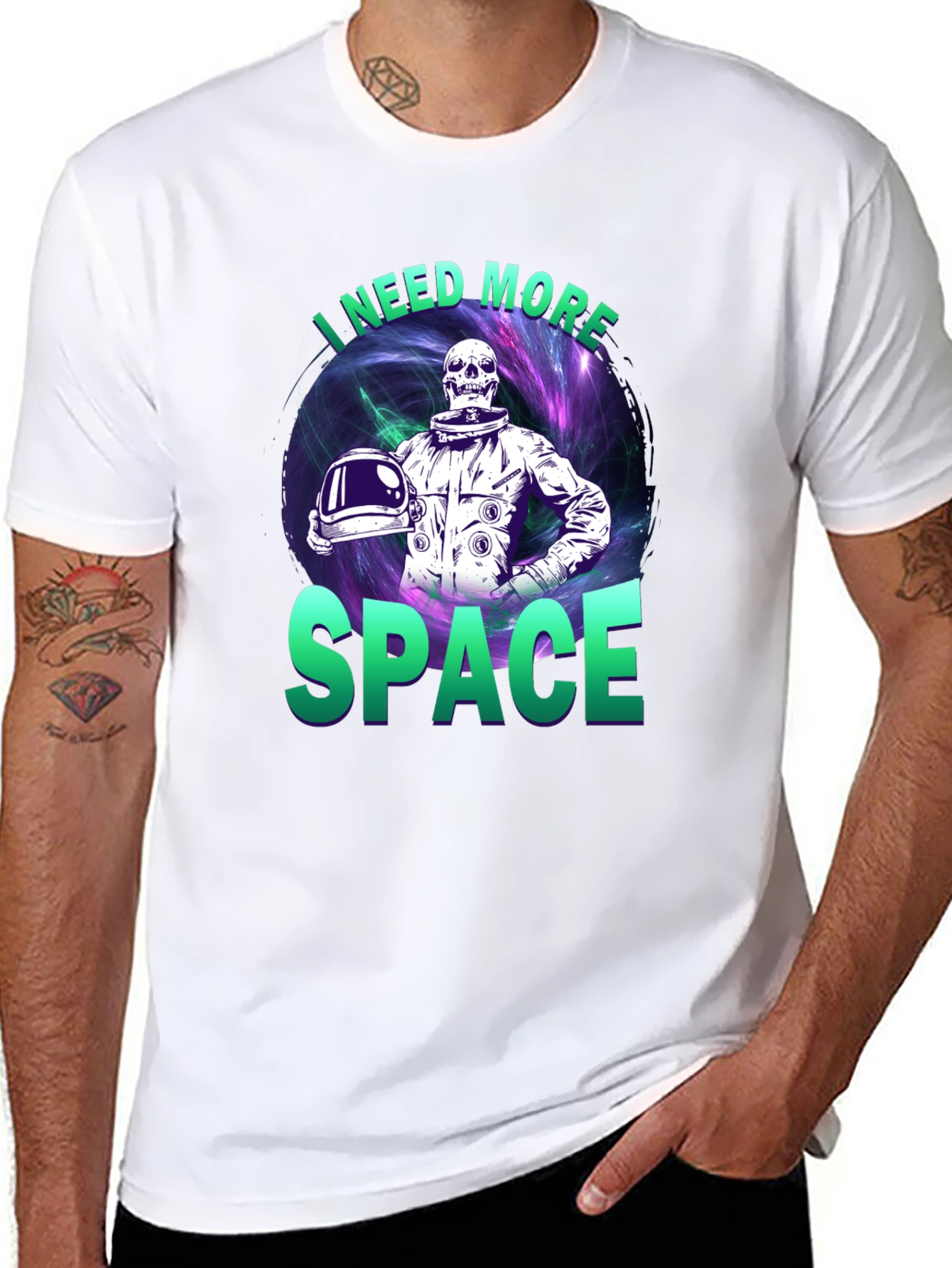 Black I Need More Space T-Shirt view 8