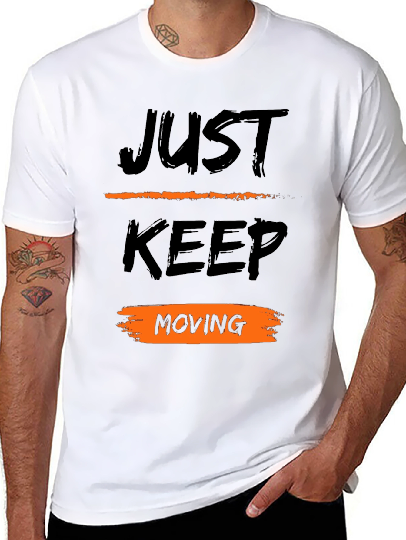 Black Just Keep Moving Black T-Shirt view 8