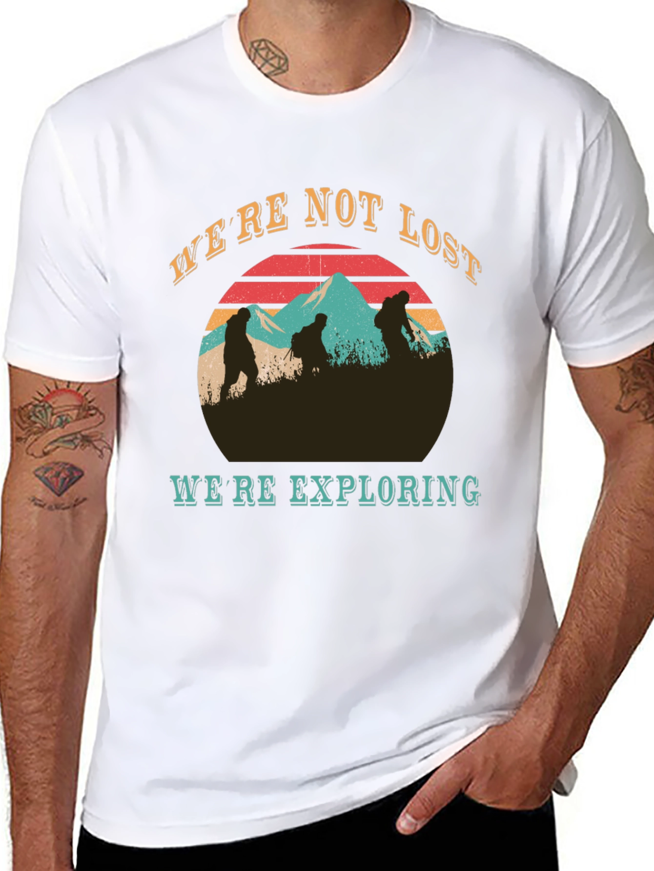Black We're Not Lost T-Shirt - Hiking Adventure Tee view 8