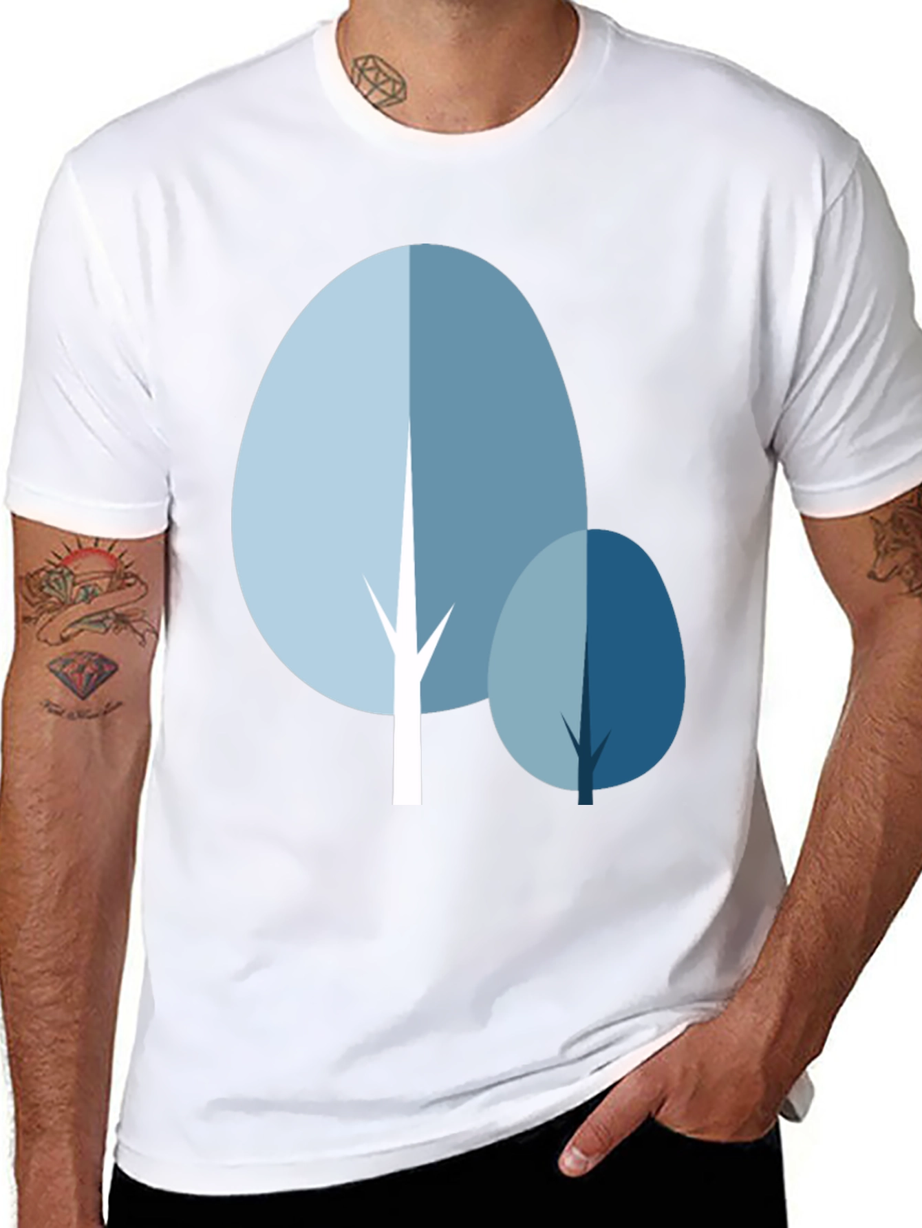 Black Abstract Tree Graphic Tee - Stylish Casual Wear view 8