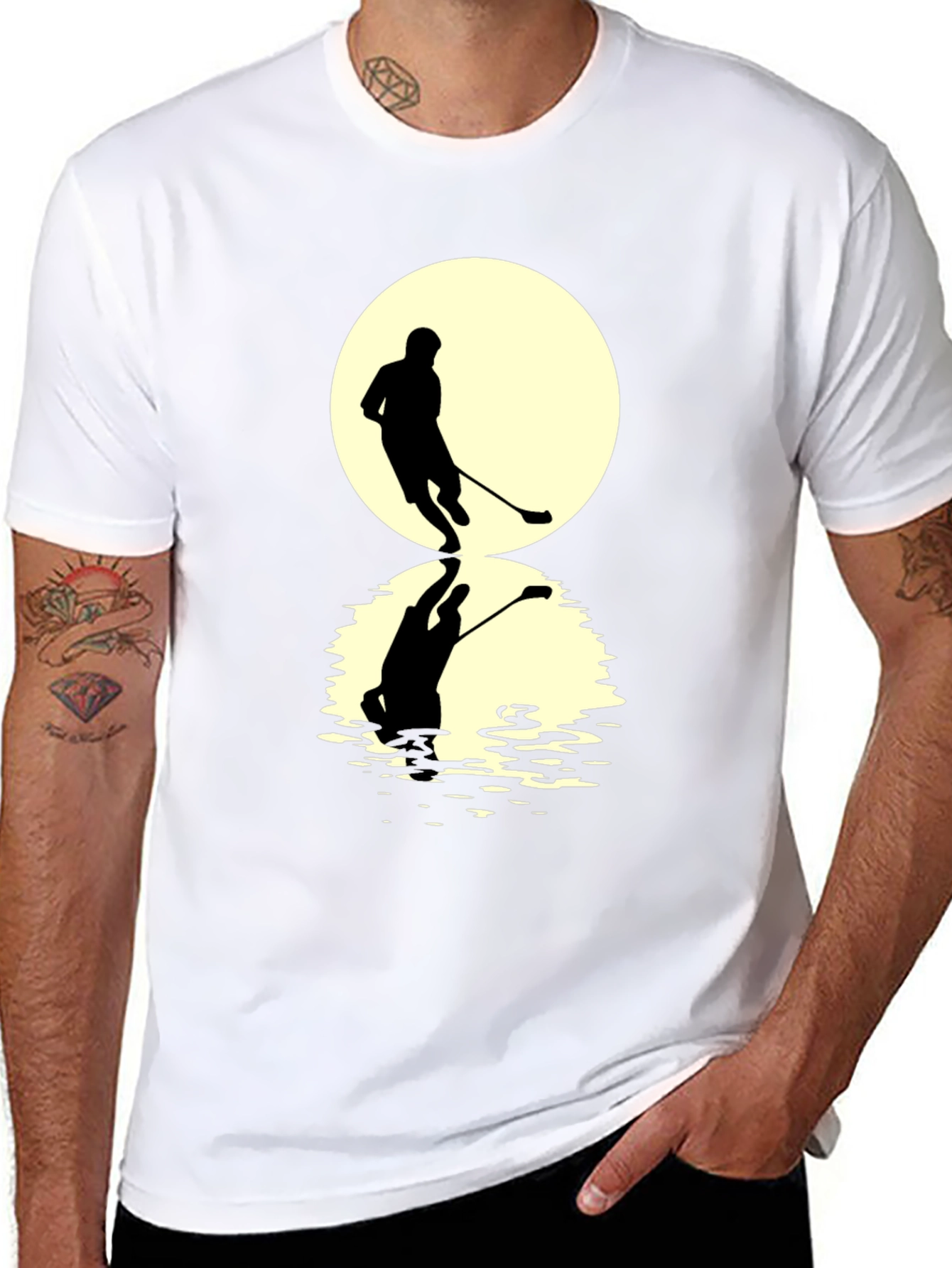 Black Hockey Player Graphic T-Shirt view 8