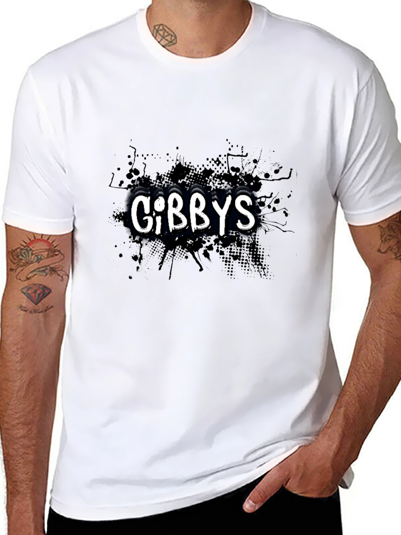 Black Gibbys Black Graphic Print T-Shirt - Casual Style view 8