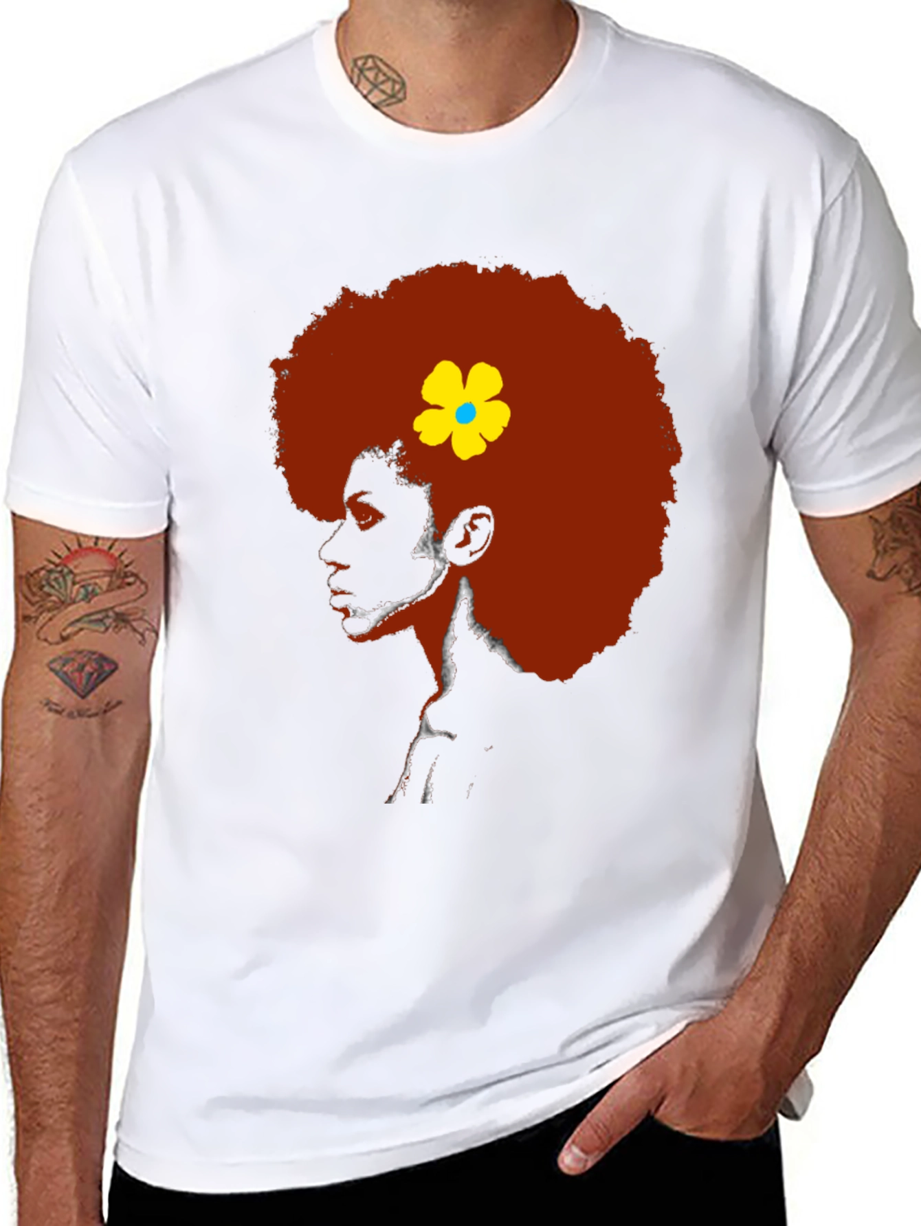 Afro Flower Power Graphic T-Shirt - 8