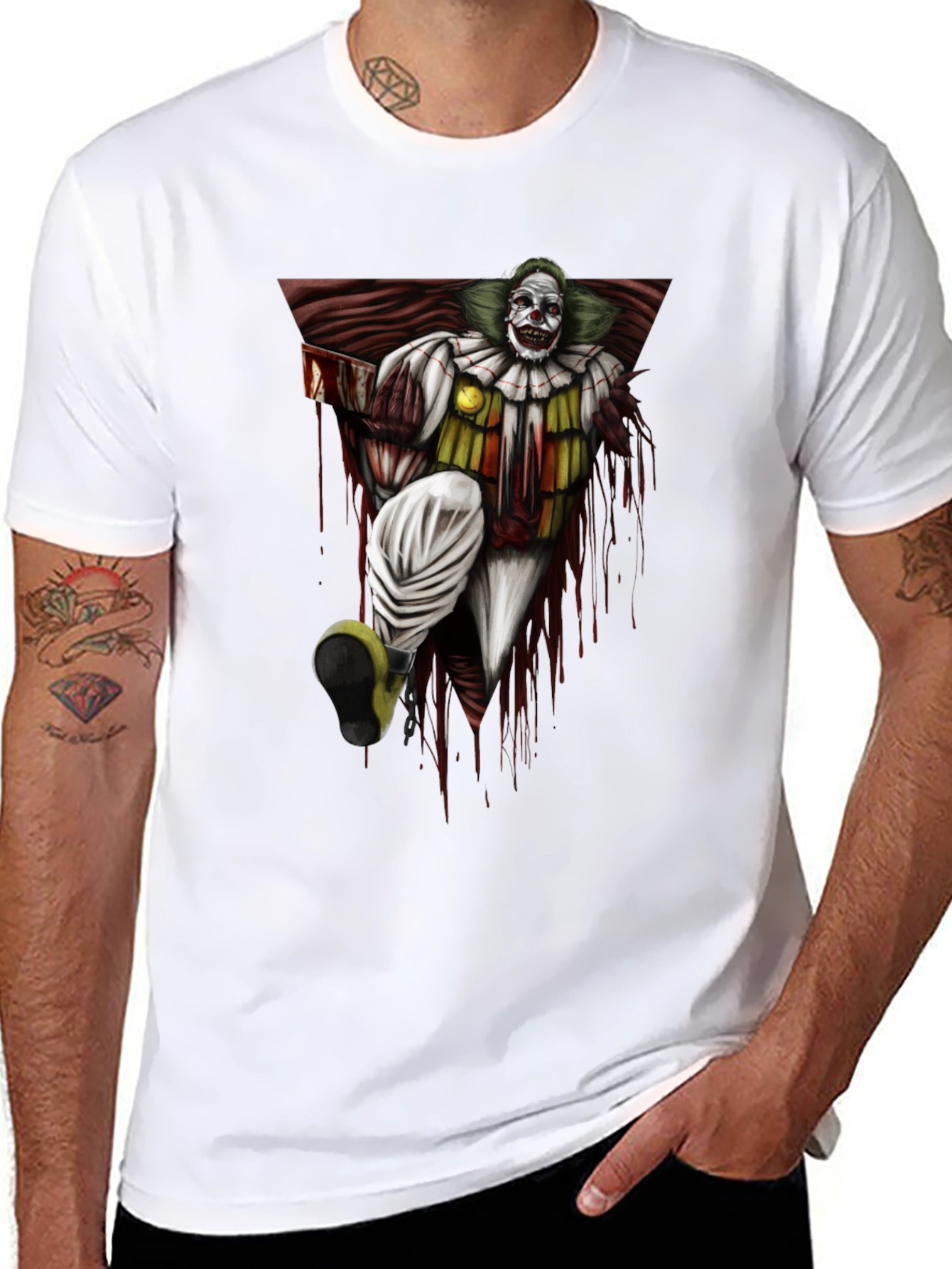 Black Killer Clown Graphic Tee - Horror T-Shirt view 8