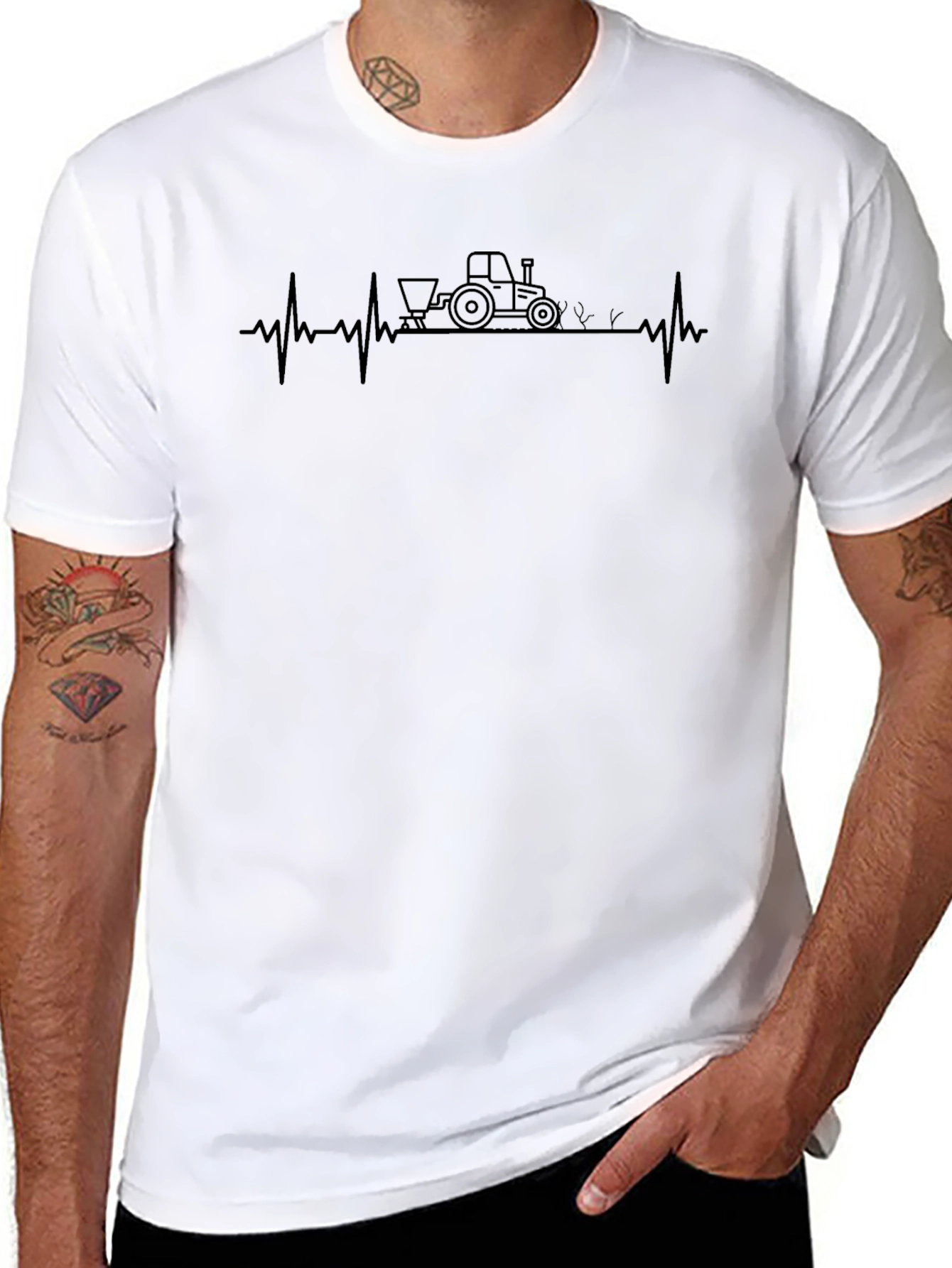Tractor Heartbeat T-Shirt - Farmer Tee - 8