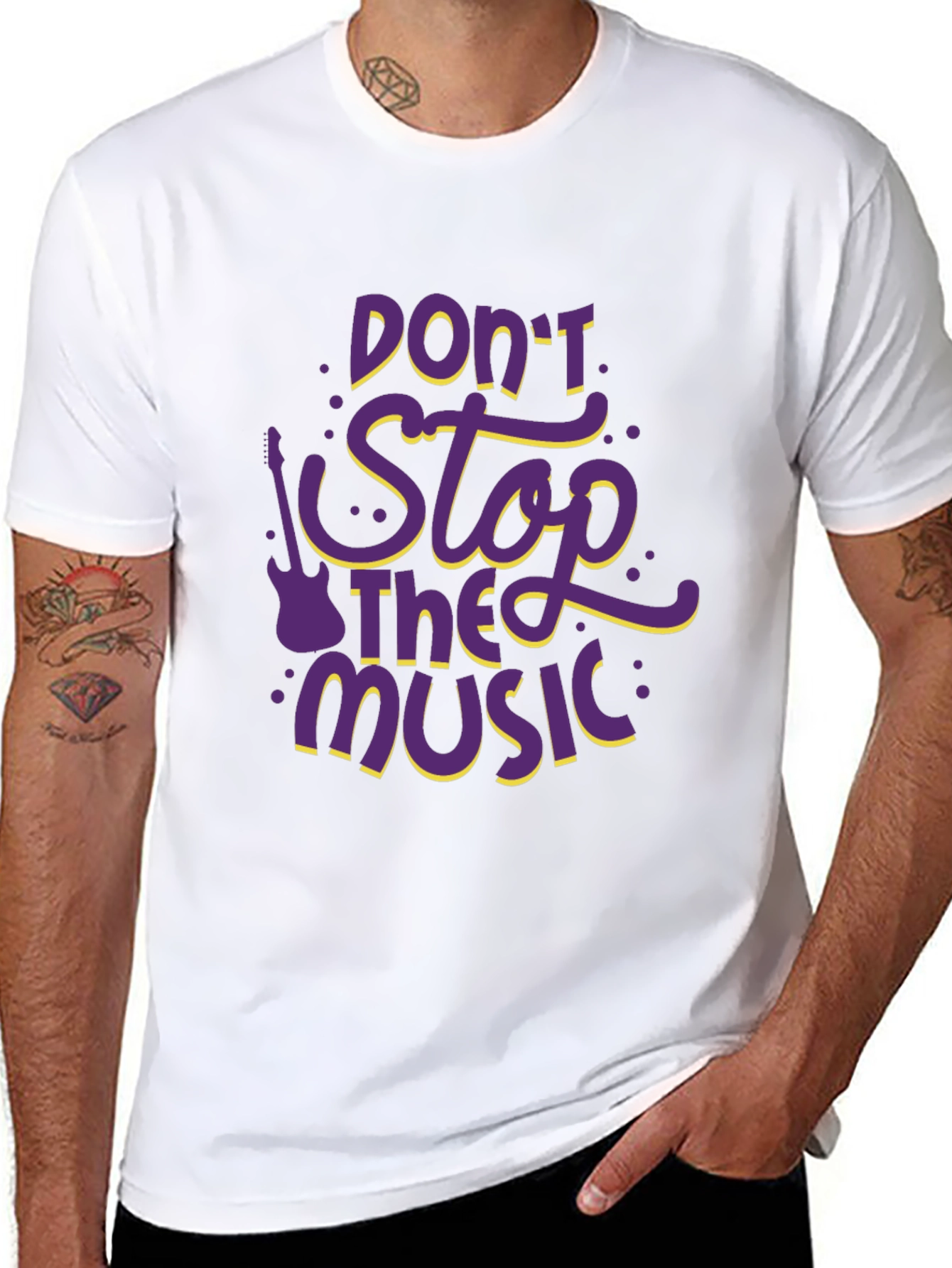 Black Don't Stop the Music Graphic T-Shirt view 8