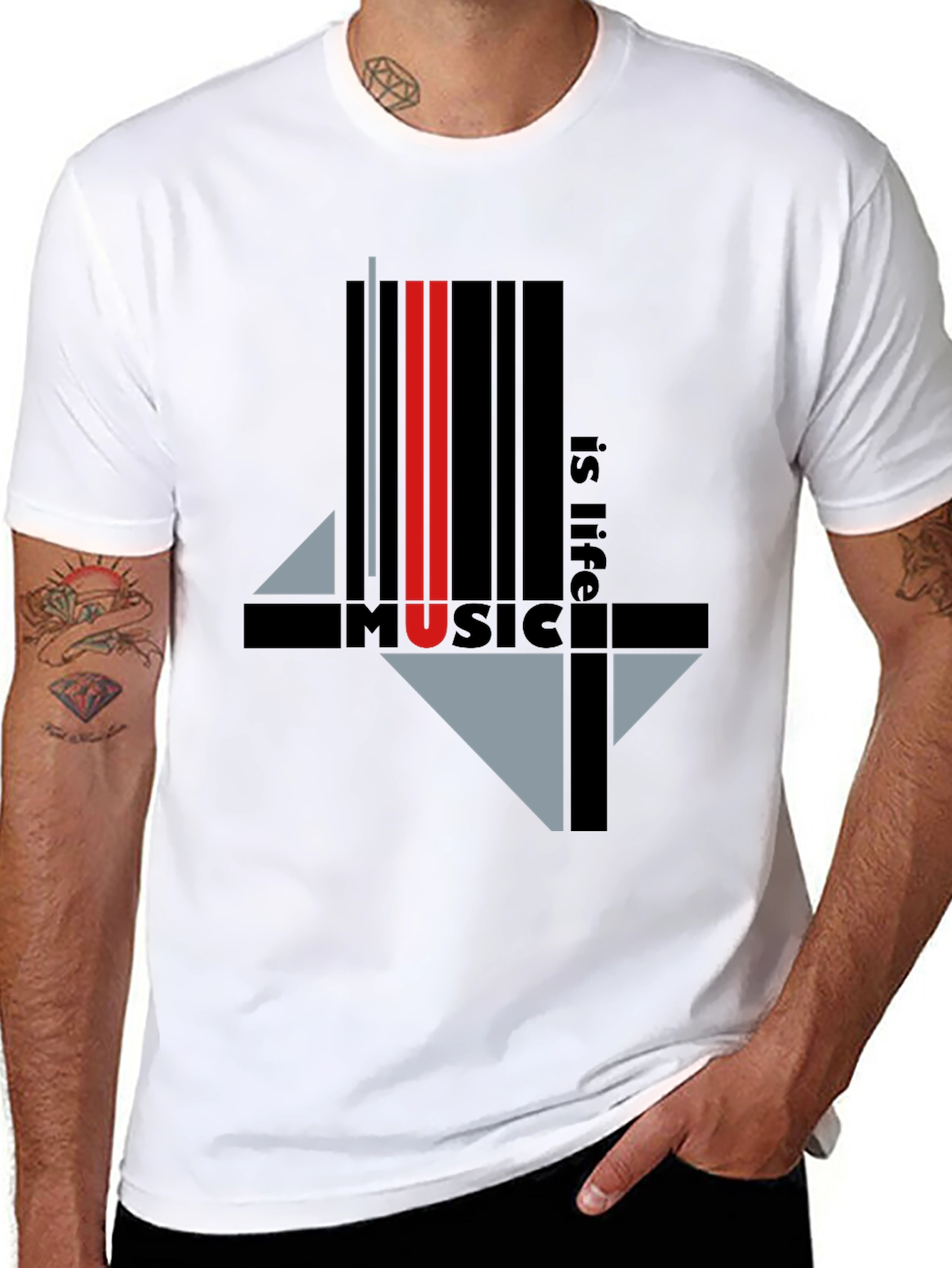 Black Music is Life Graphic Tee - Black view 8