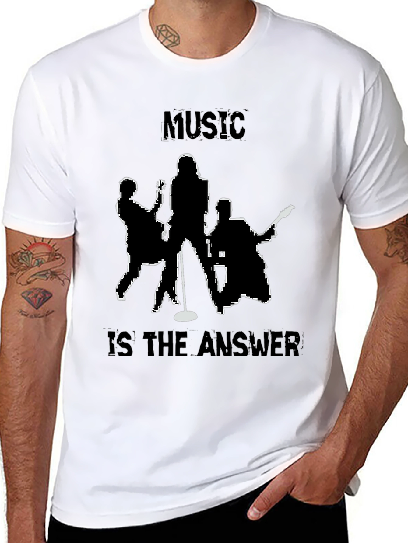 Black Music is the Answer Tee - Band Silhouette T-Shirt view 8