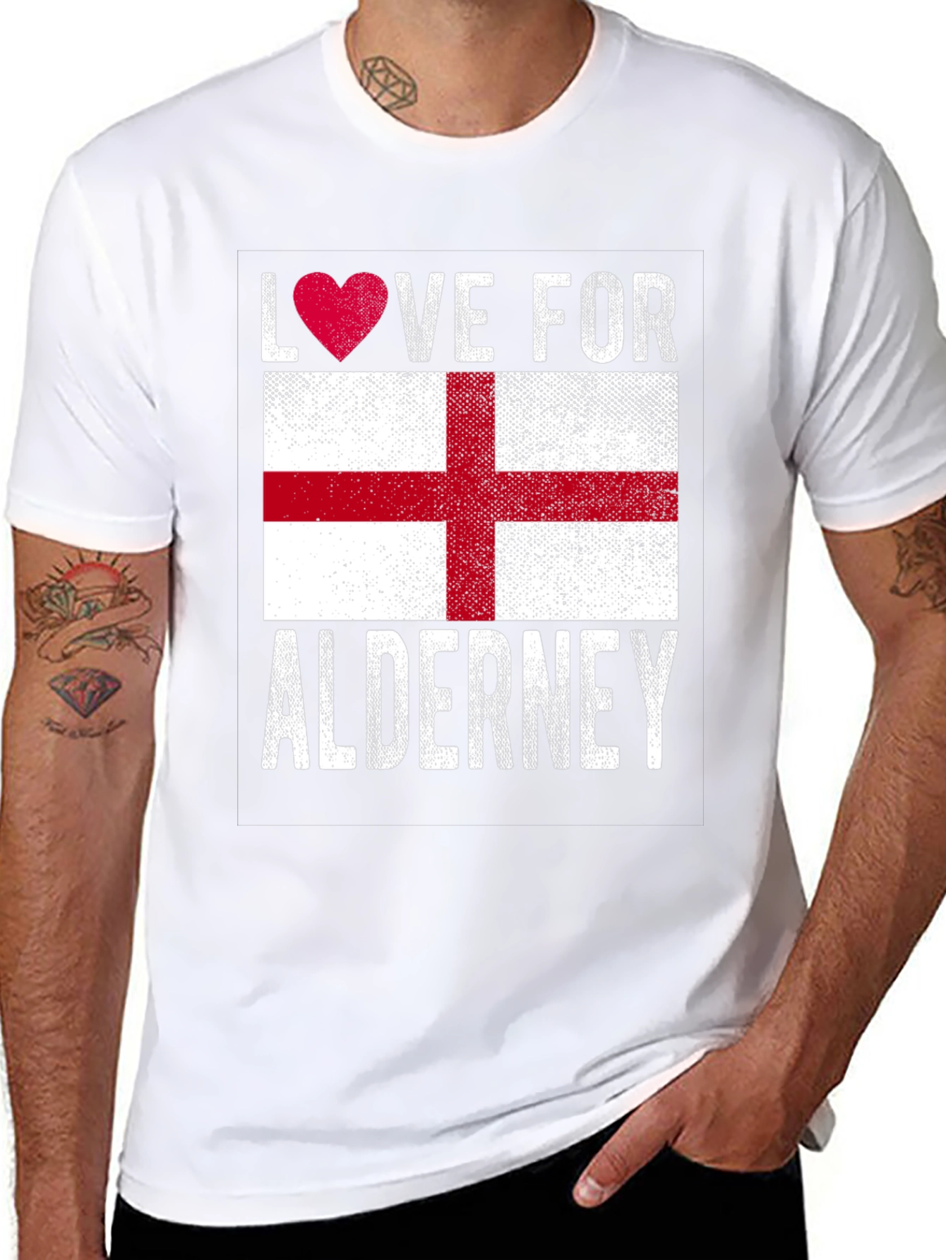 Black Love for Alderney Flag T-Shirt view 8