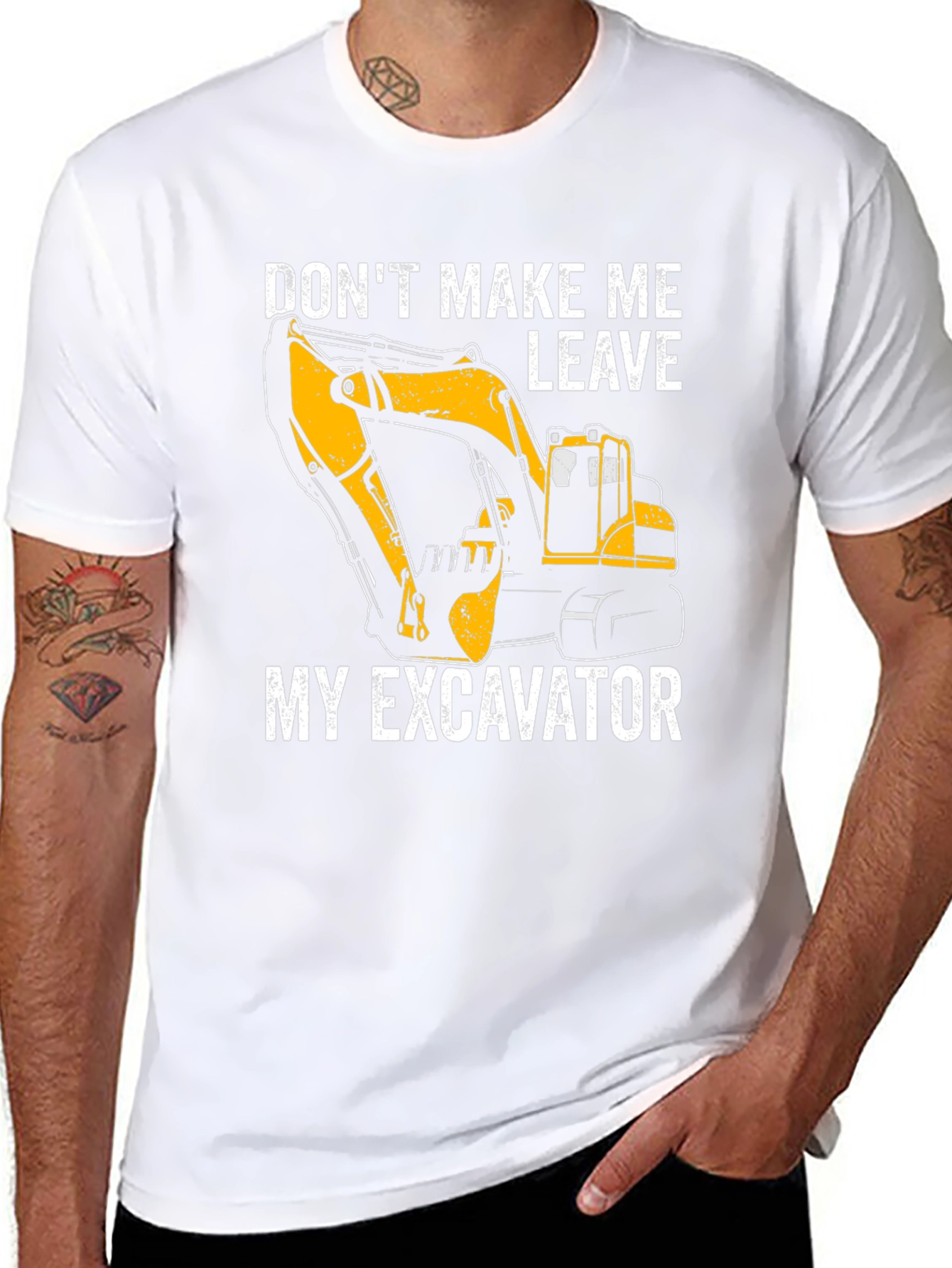 Black Excavator T-Shirt - Don't Make Me Leave My Excavator view 8