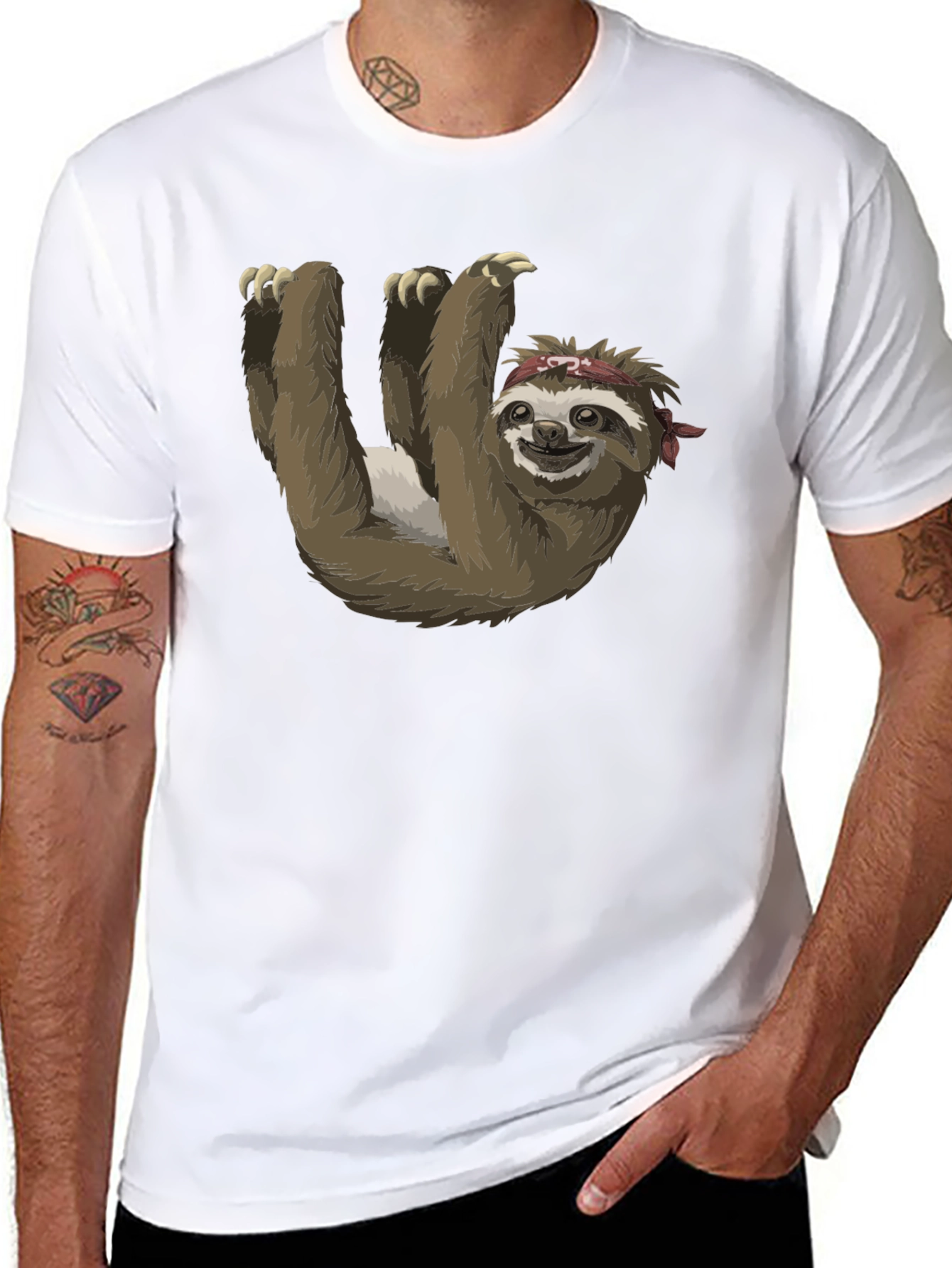 Black Sloth Bandit Black T-Shirt view 8