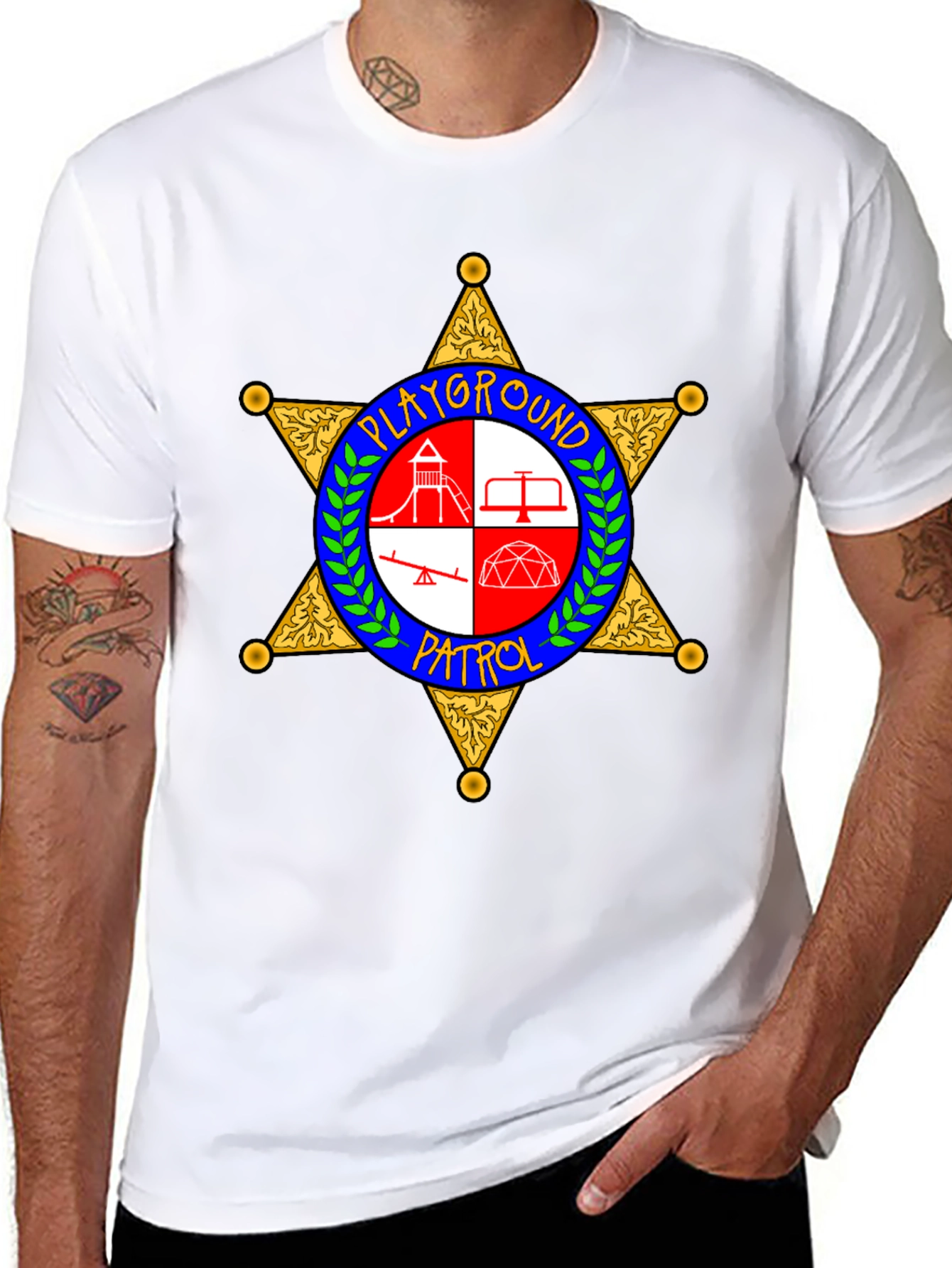 Black Playground Patrol Sheriff Star T-Shirt view 8