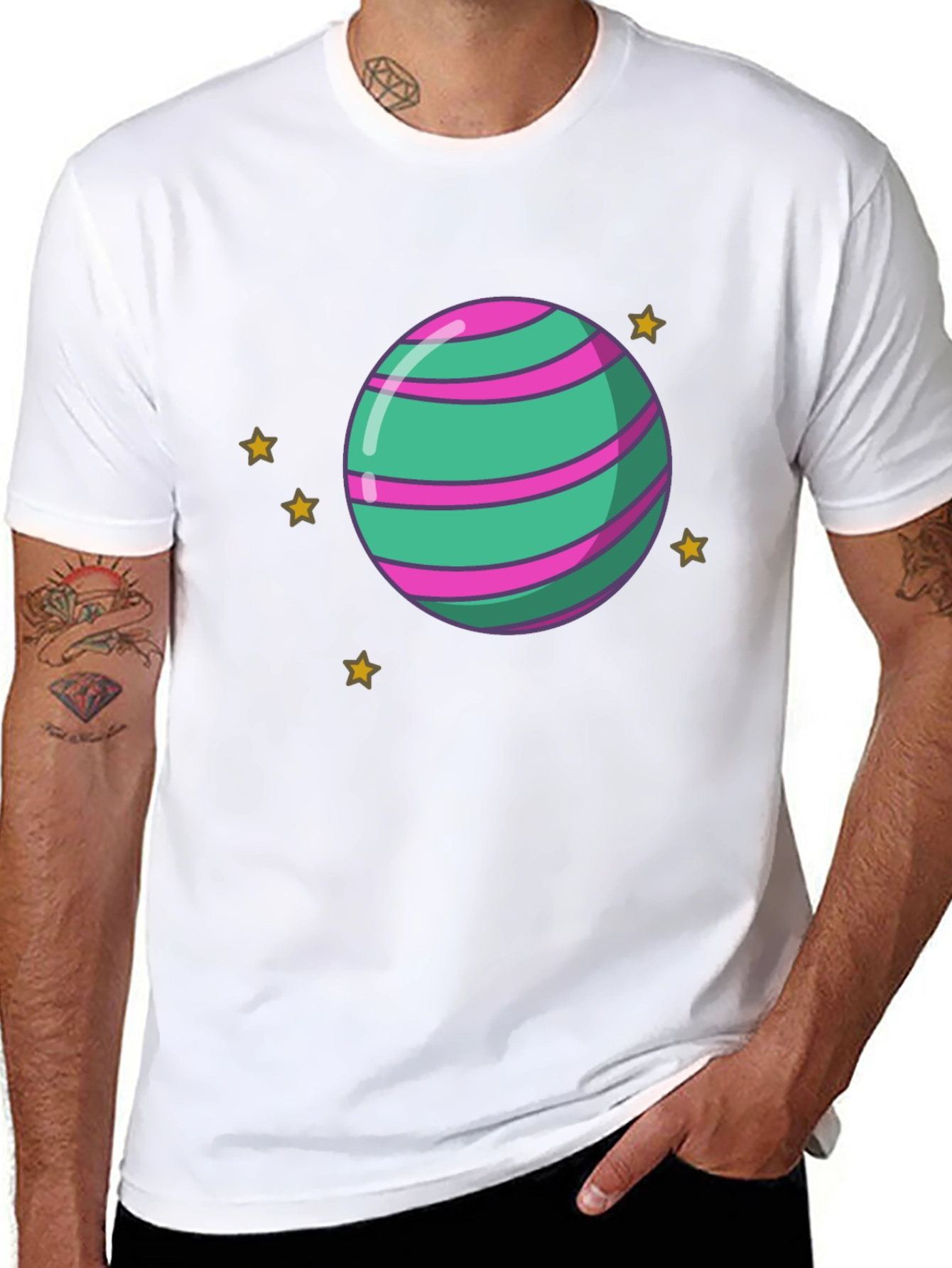 Black Planet Graphic Tee - Trendy Black Cotton T-Shirt view 8