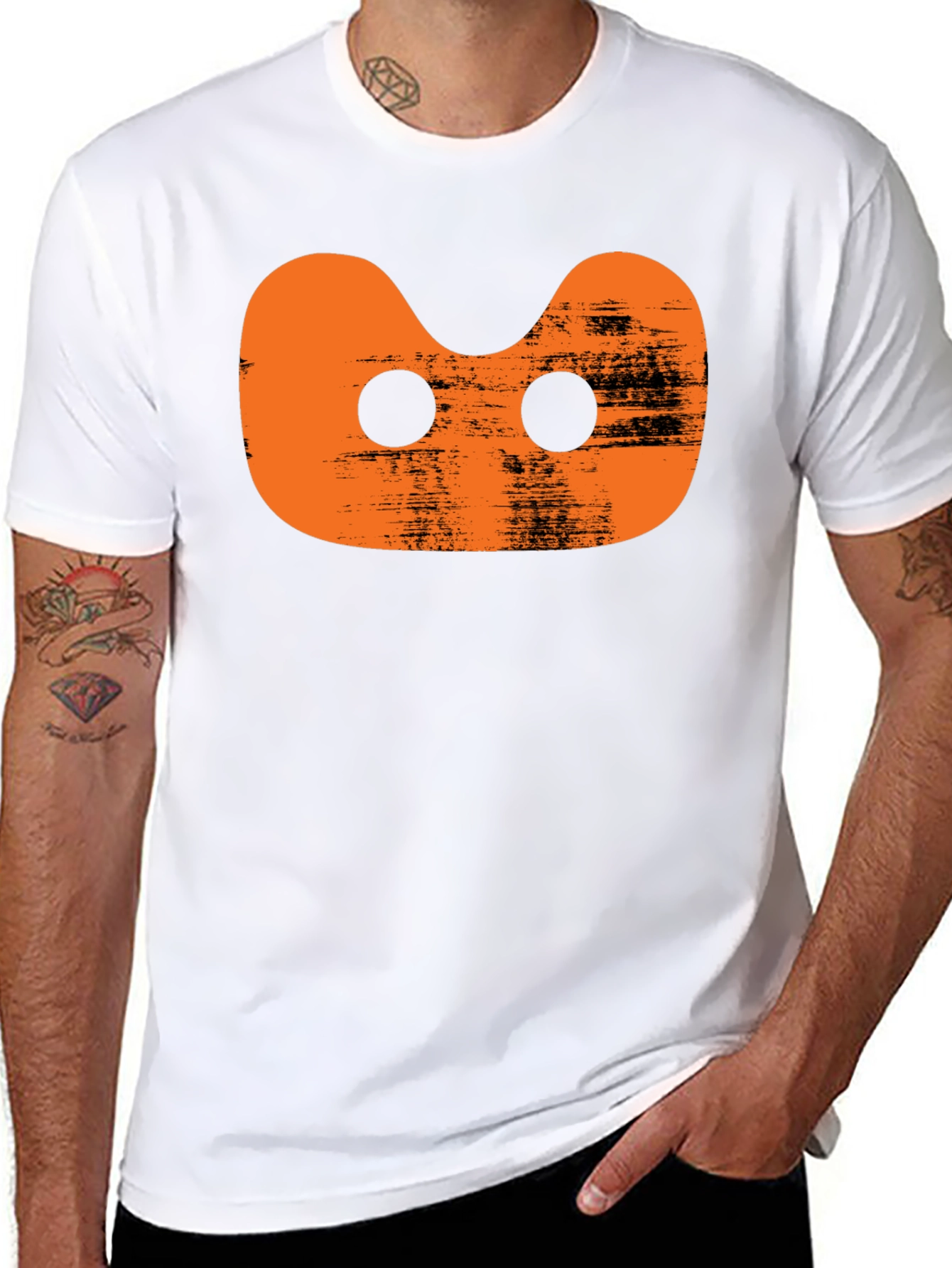 Black Orange Alien Black T-Shirt view 8