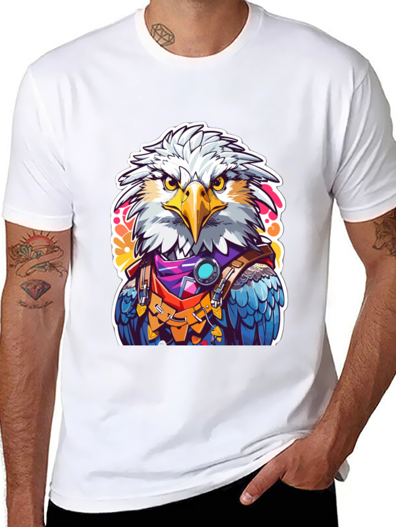 Black Eagle Warrior Graphic Tee - Bold Design view 8