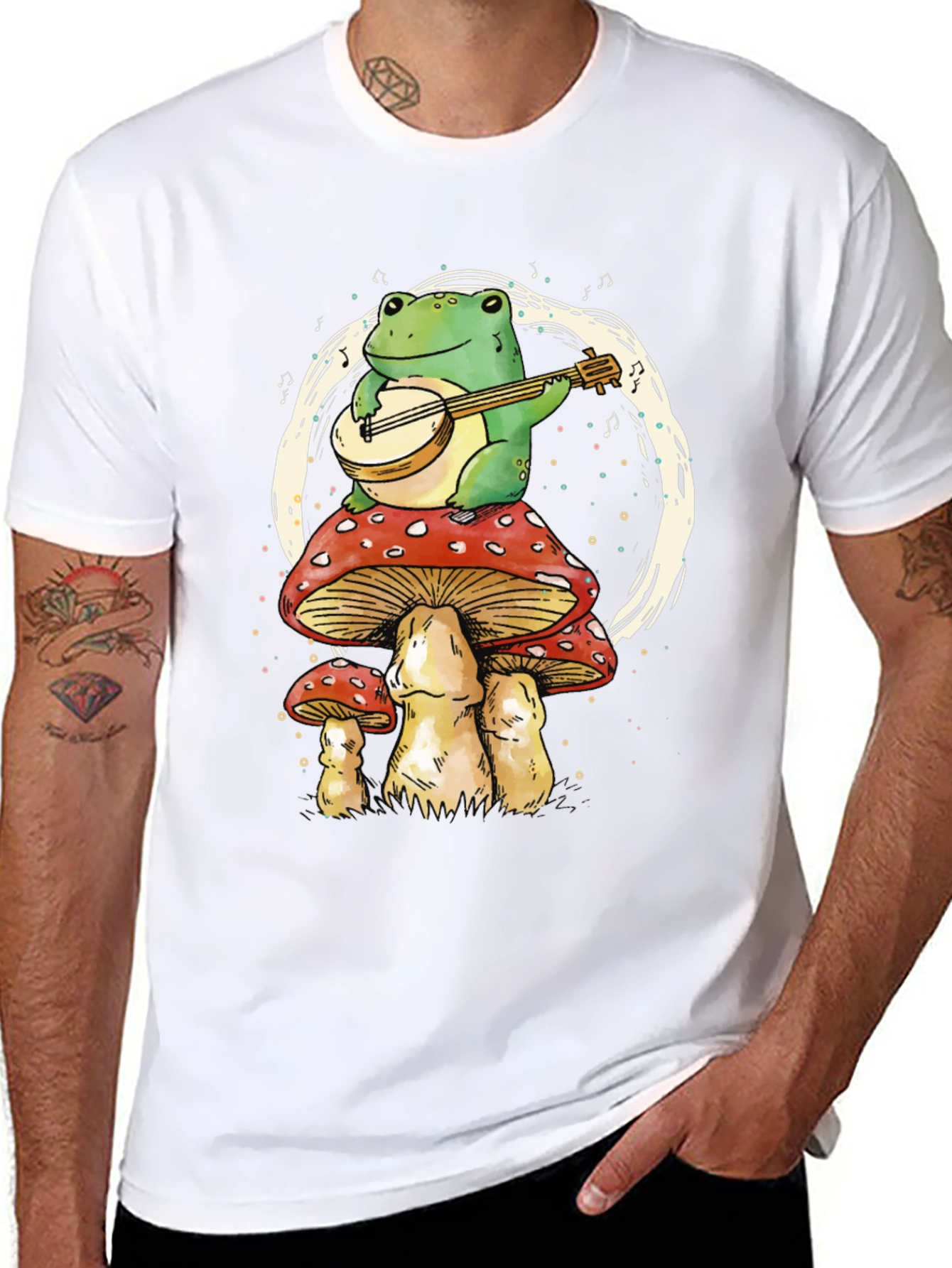 Black Frog on Mushroom T-Shirt view 8