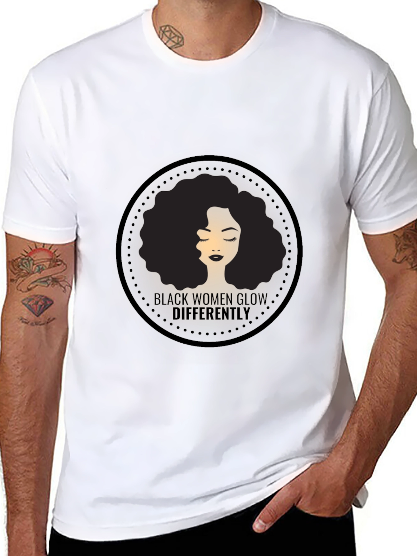 Black Black Women Glow Differently Graphic Tee view 8