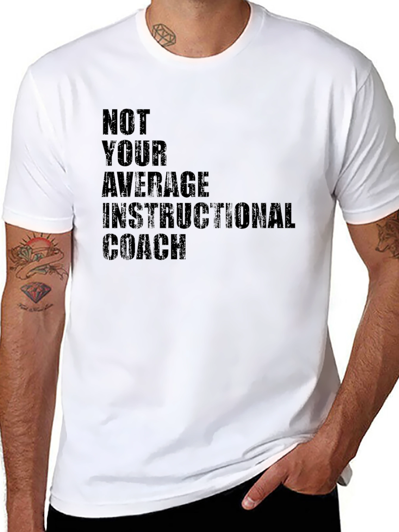 Black Instructional Coach Black T-Shirt view 8