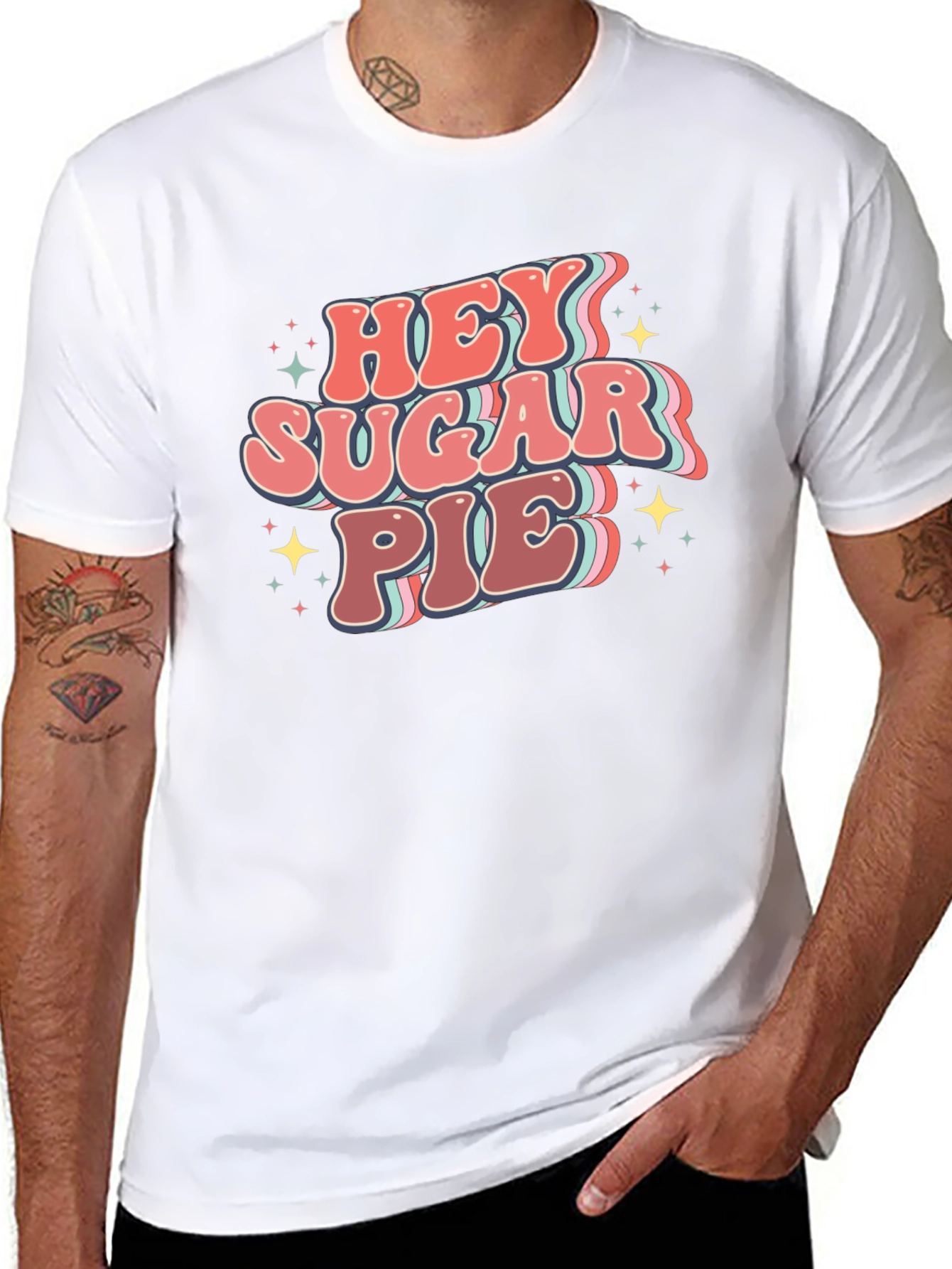 Black Hey Sugar Pie Graphic Tee - Retro Style view 8