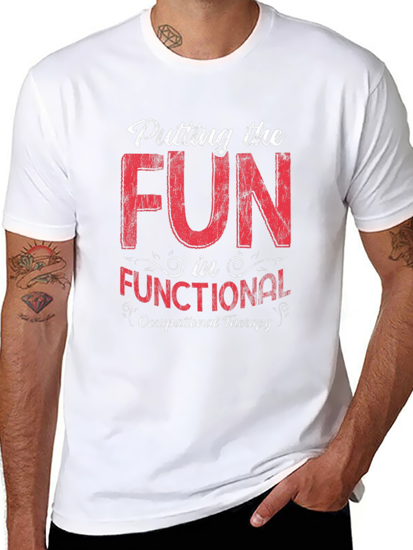 Black Fun in Functional Occupational Therapy Graphic Tee view 8