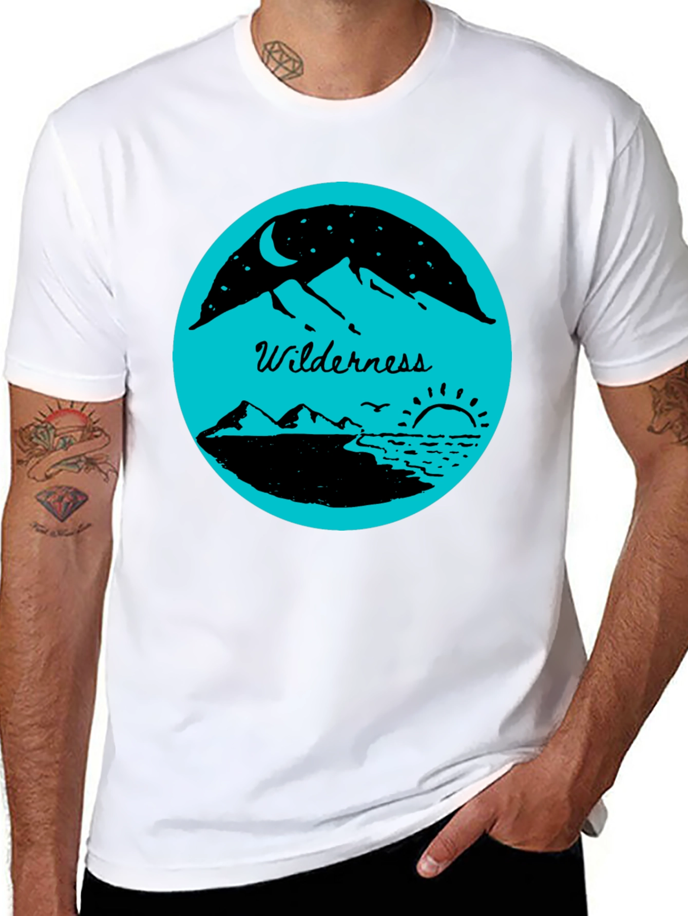 Black Wilderness Graphic Tee - Black Cotton Blend view 8