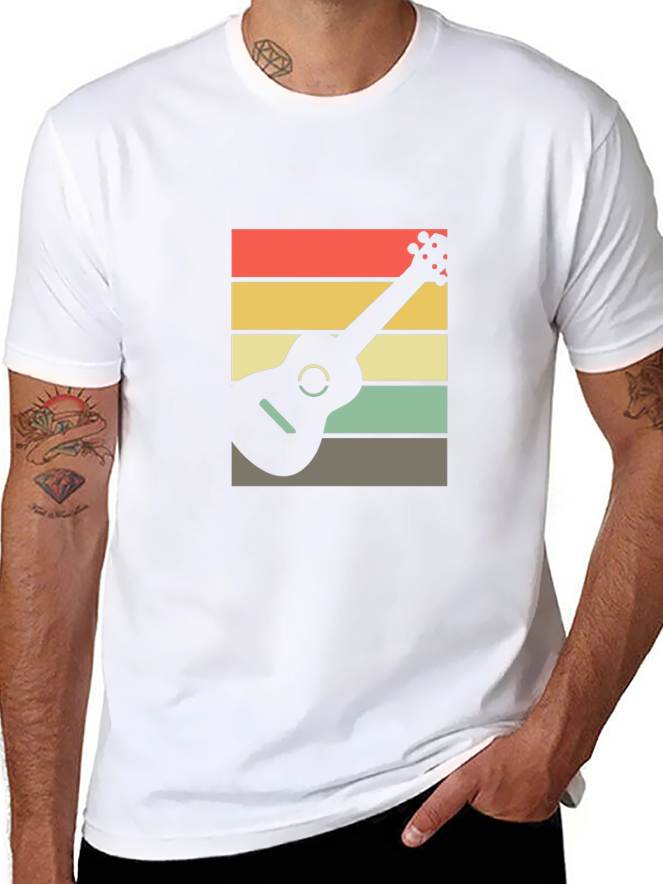 Black Retro Ukulele T-Shirt - Cool Musical Tee view 8