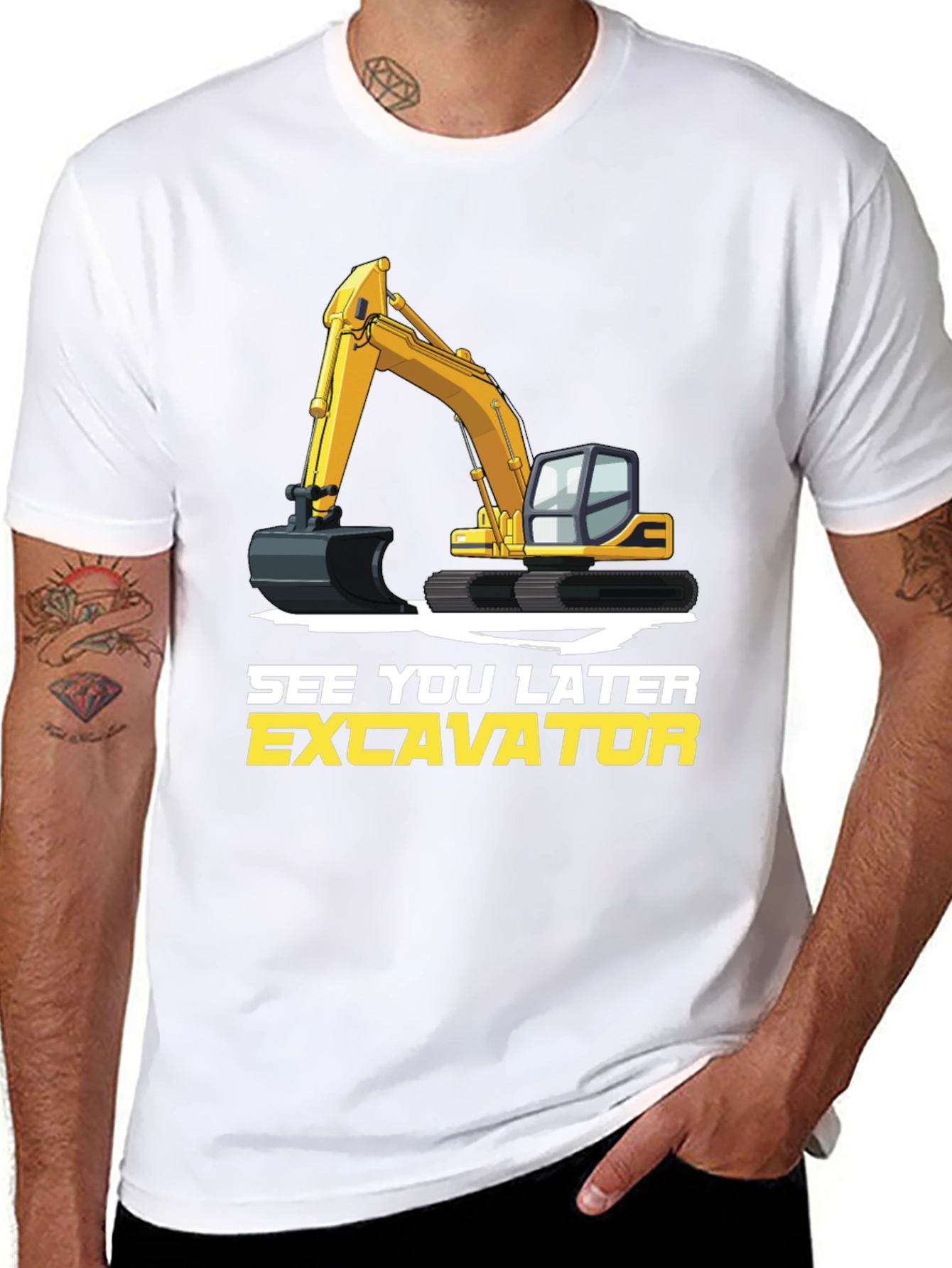 See You Later Excavator T-Shirt, Construction Vehicle Tee - 8