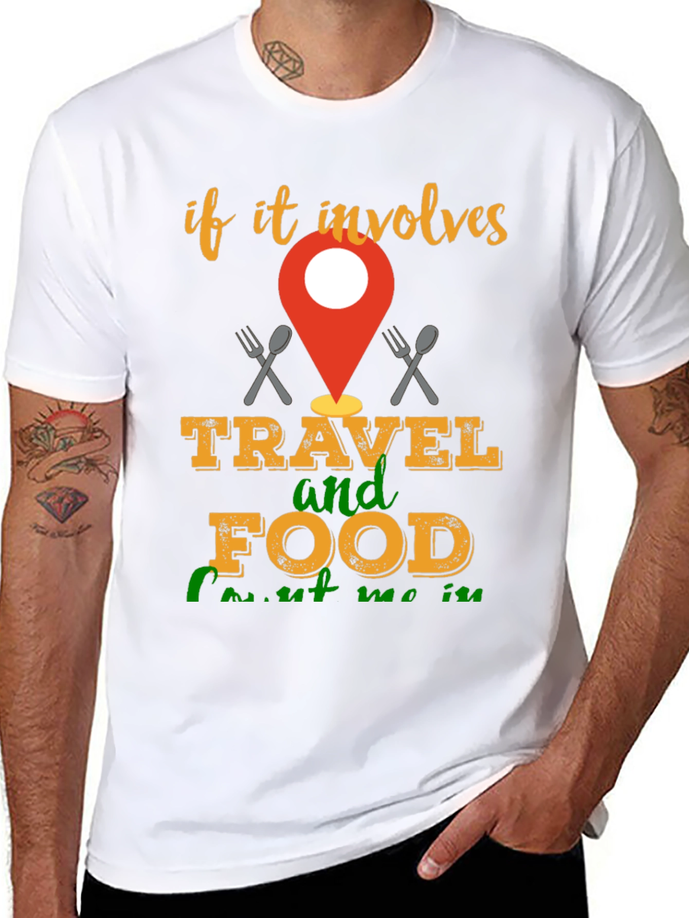 Black Travel & Food T-Shirt - Involve Me! view 8