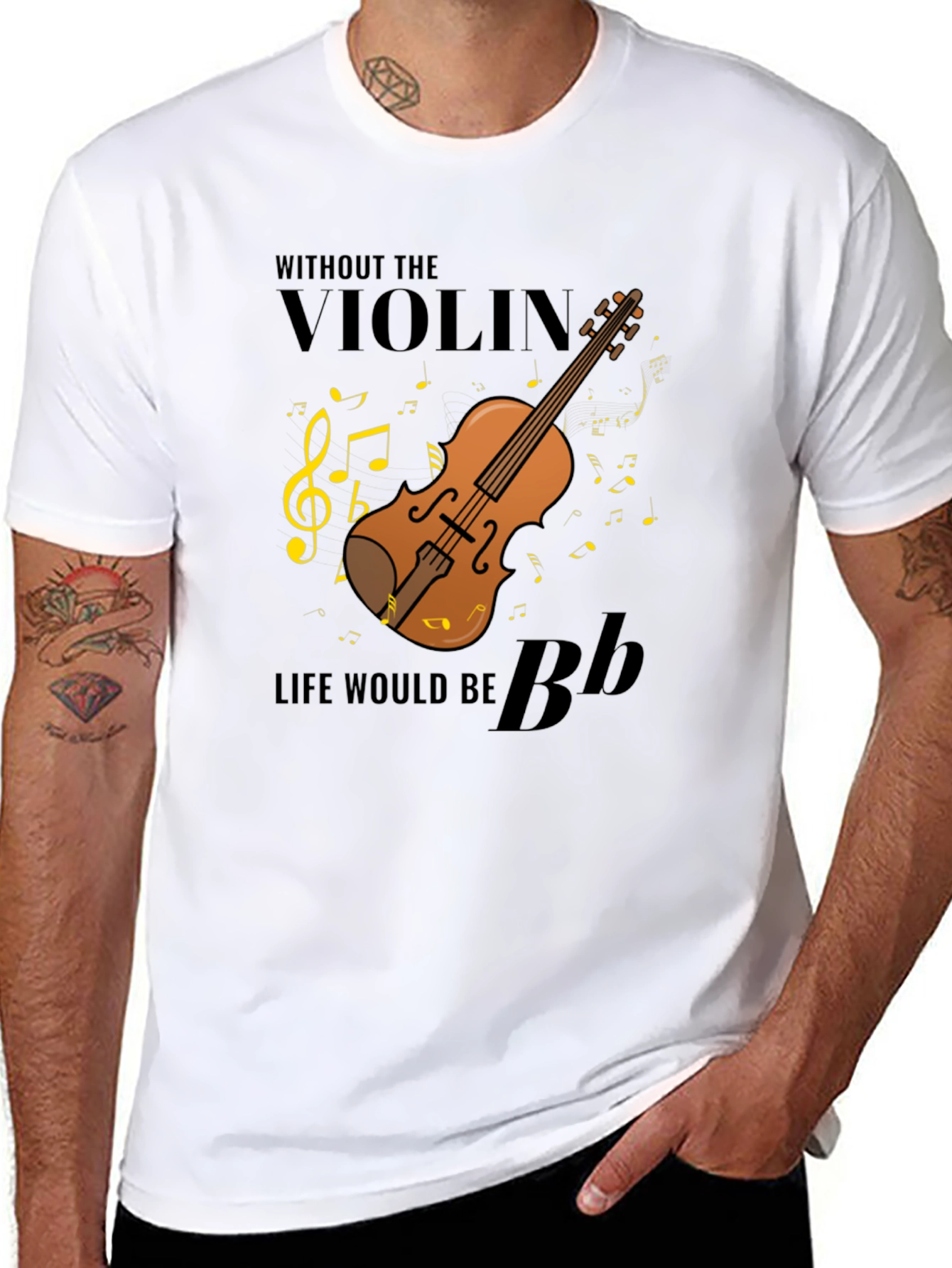 Black Violin Music T-Shirt - Life Without Music view 8
