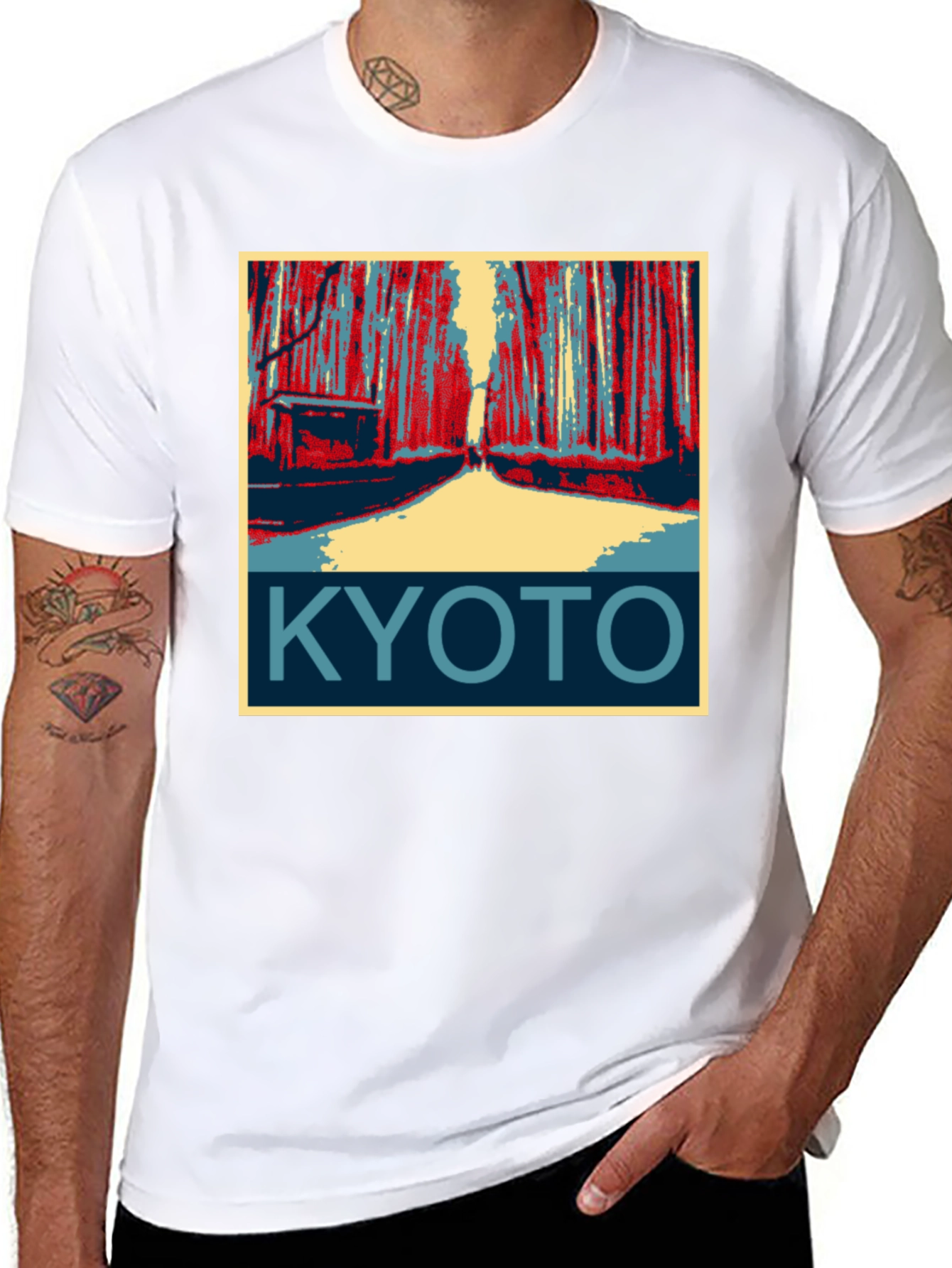 Black Kyoto Japan Graphic T-Shirt  view 8