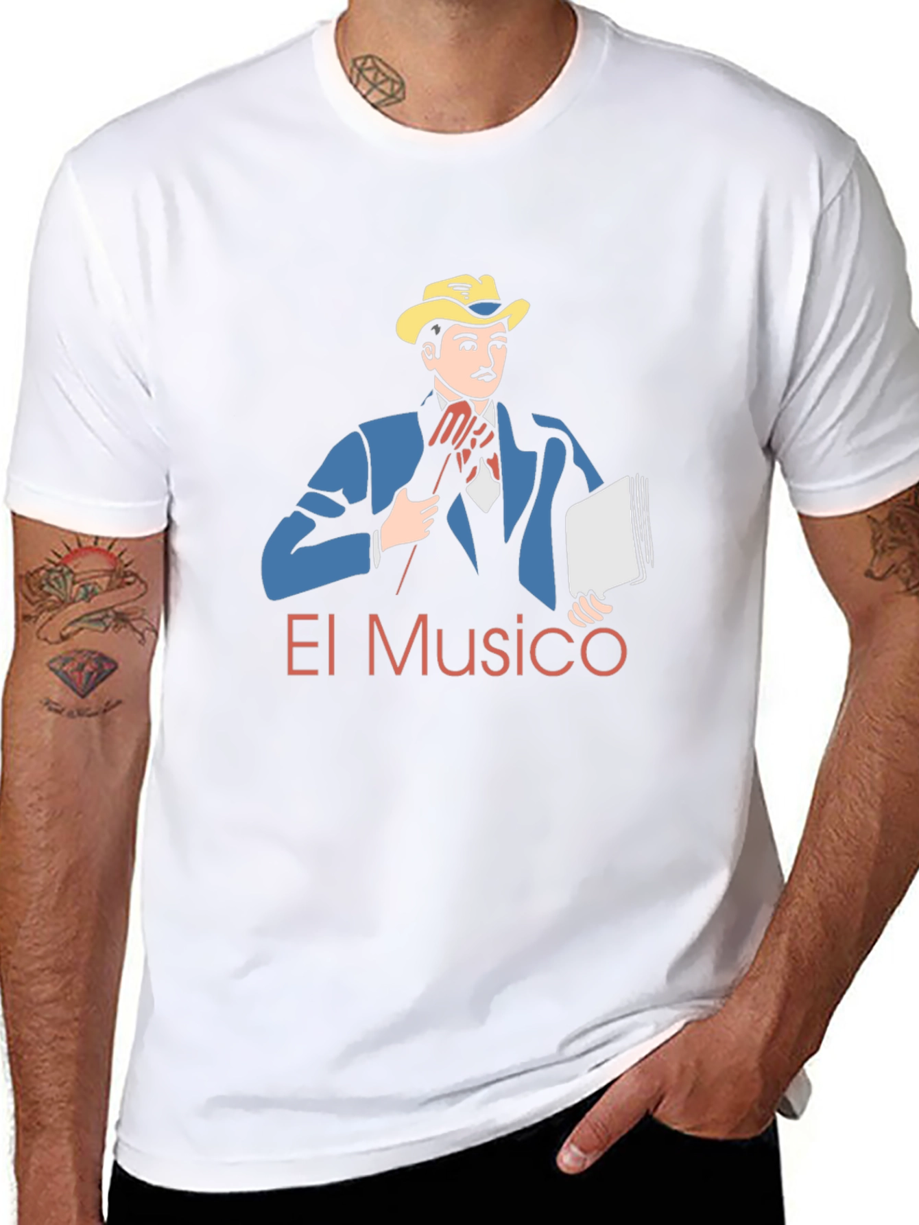 Black El Musico Graphic Tee - Stylish Musician Design view 8
