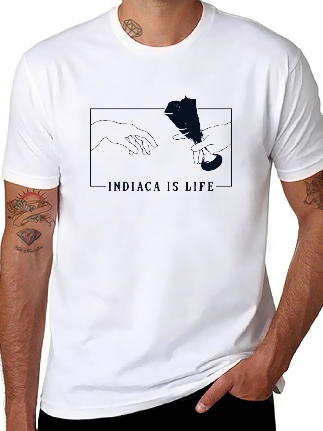 Black Indiaca Is Life Graphic Tee - Black view 8