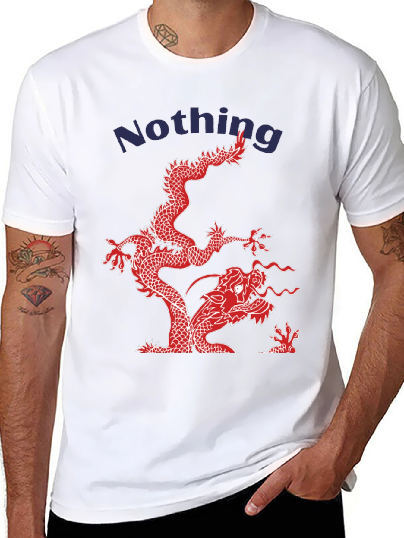 Dragon Graphic T-Shirt - "Nothing" Print - 8