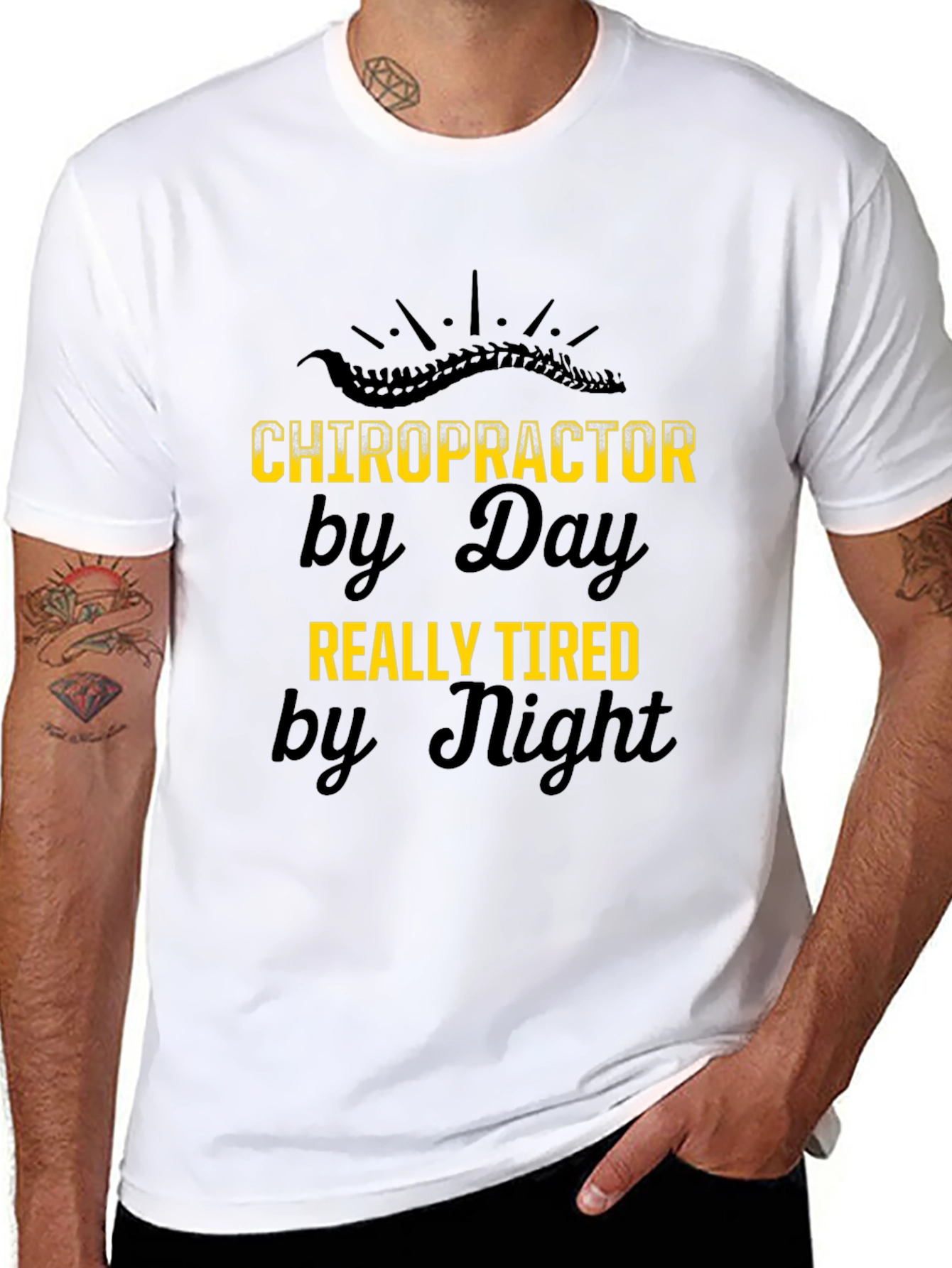 Black Chiropractor by Day T-Shirt - Funny, Stylish, Comfortable view 8
