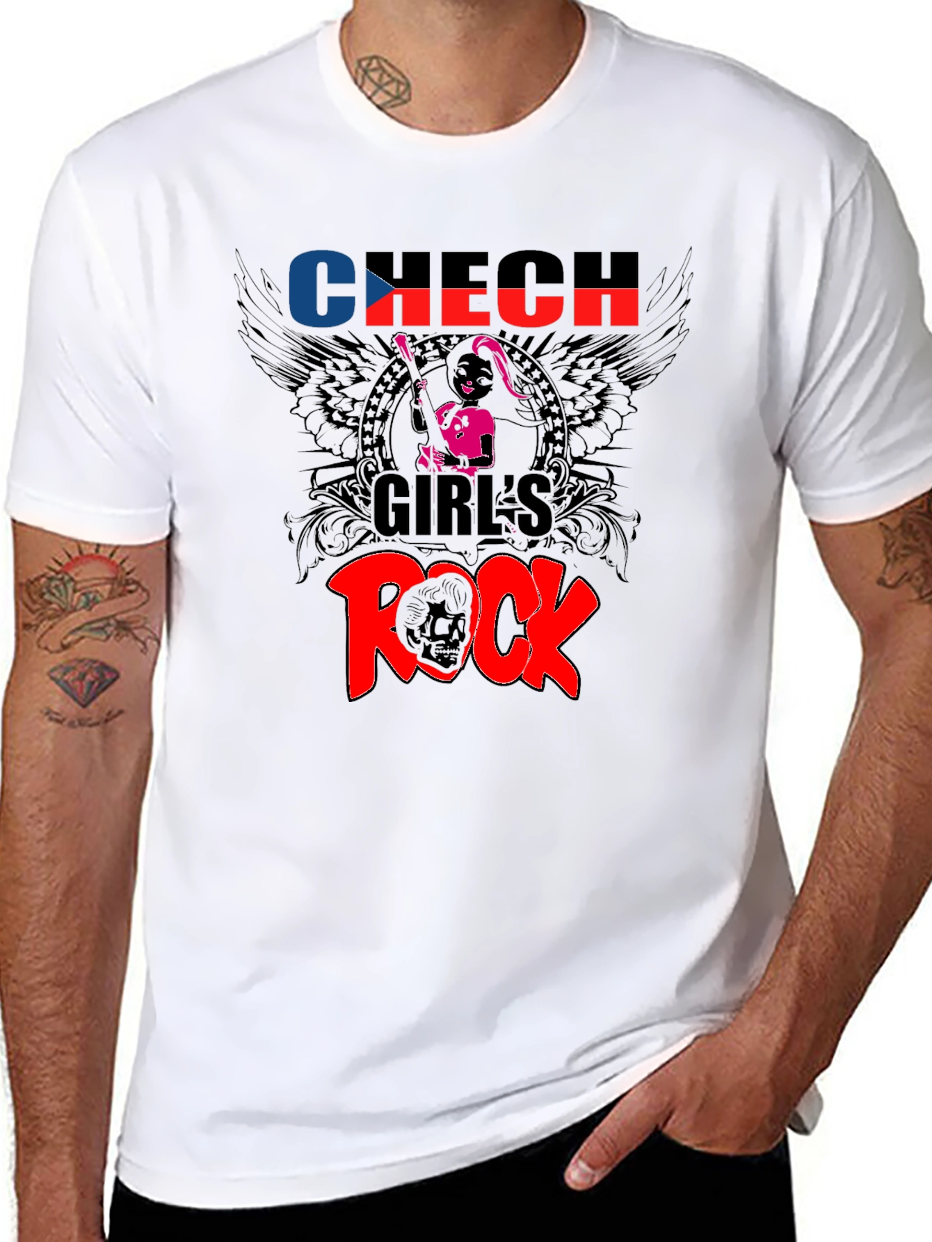 Black Czech Girl's Rock Graphic Tee - Black view 8