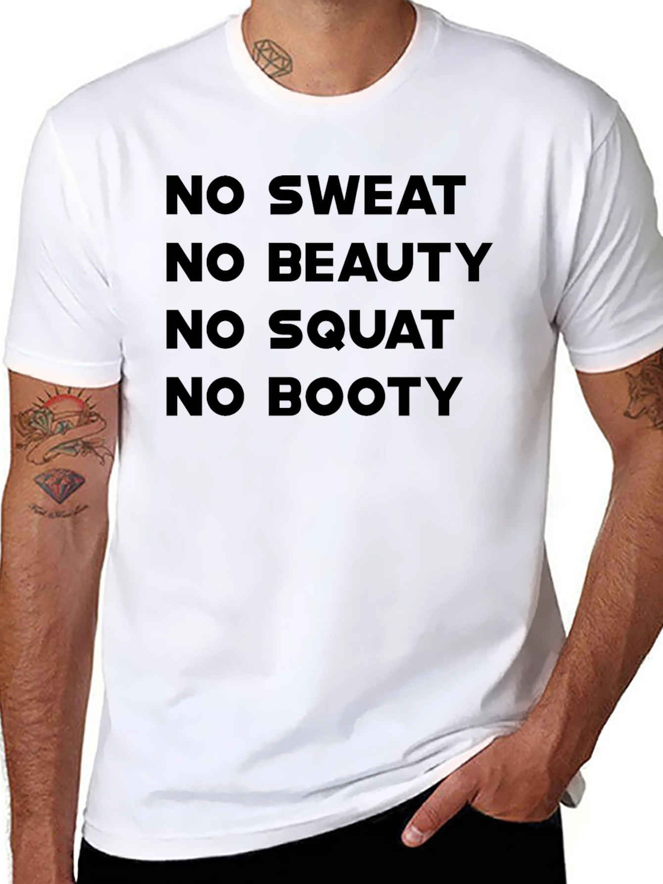 Workout Motivation Tee - No Sweat, No Booty, No Gain! - 8