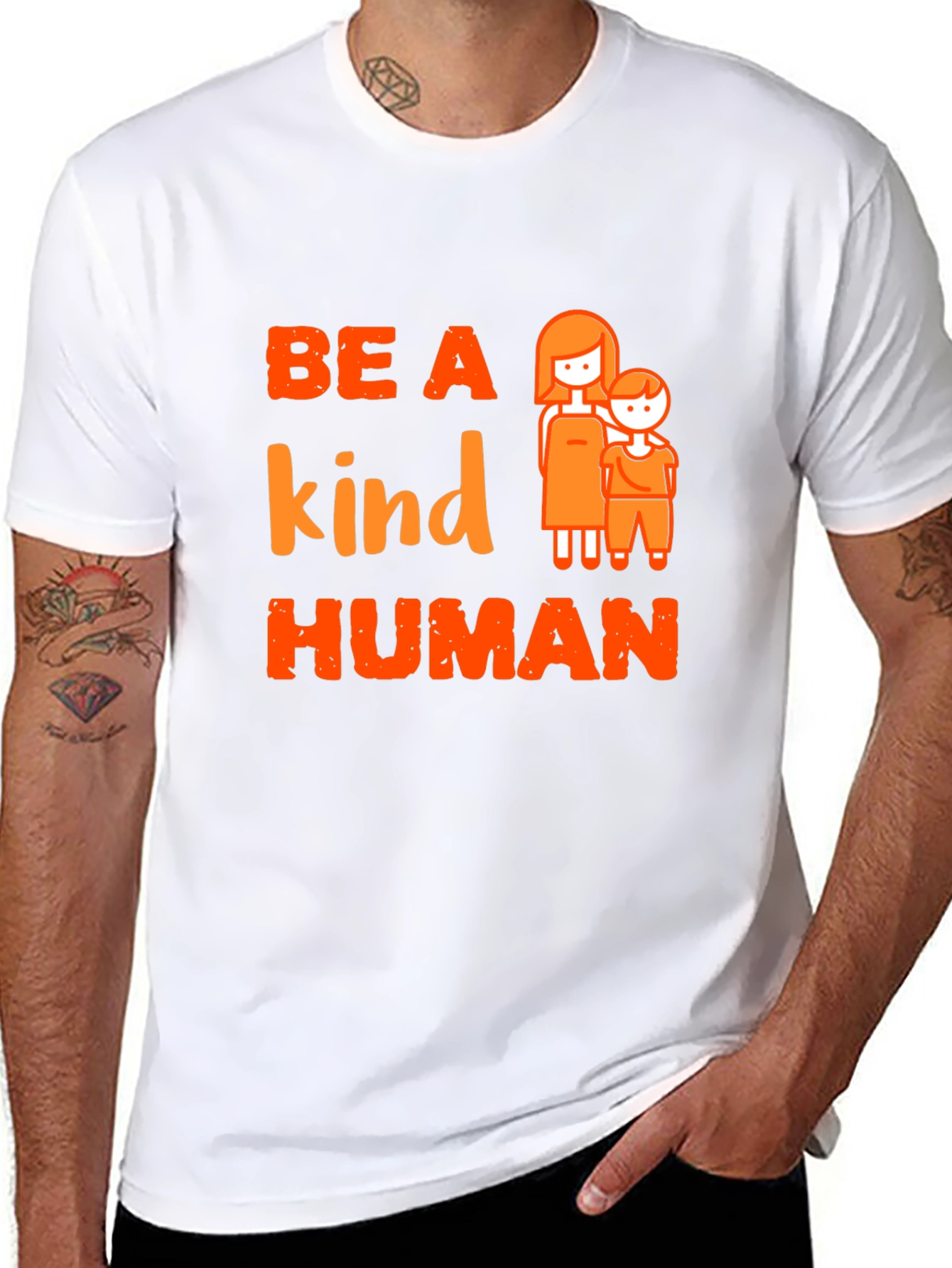 Black Be a Kind Human Graphic Tee view 8