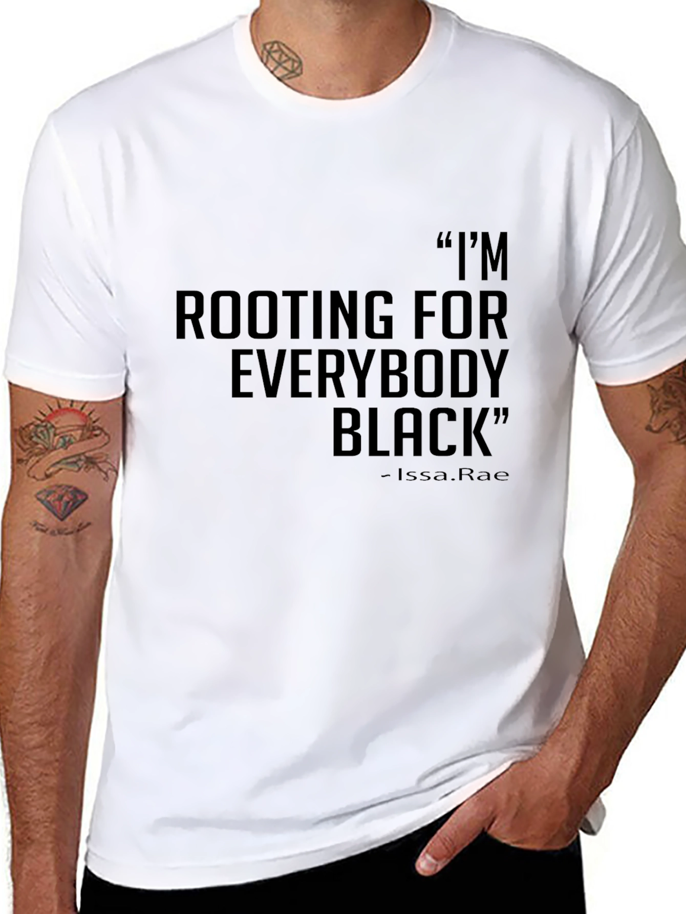 Black Rooting for Everybody Black T-Shirt view 8