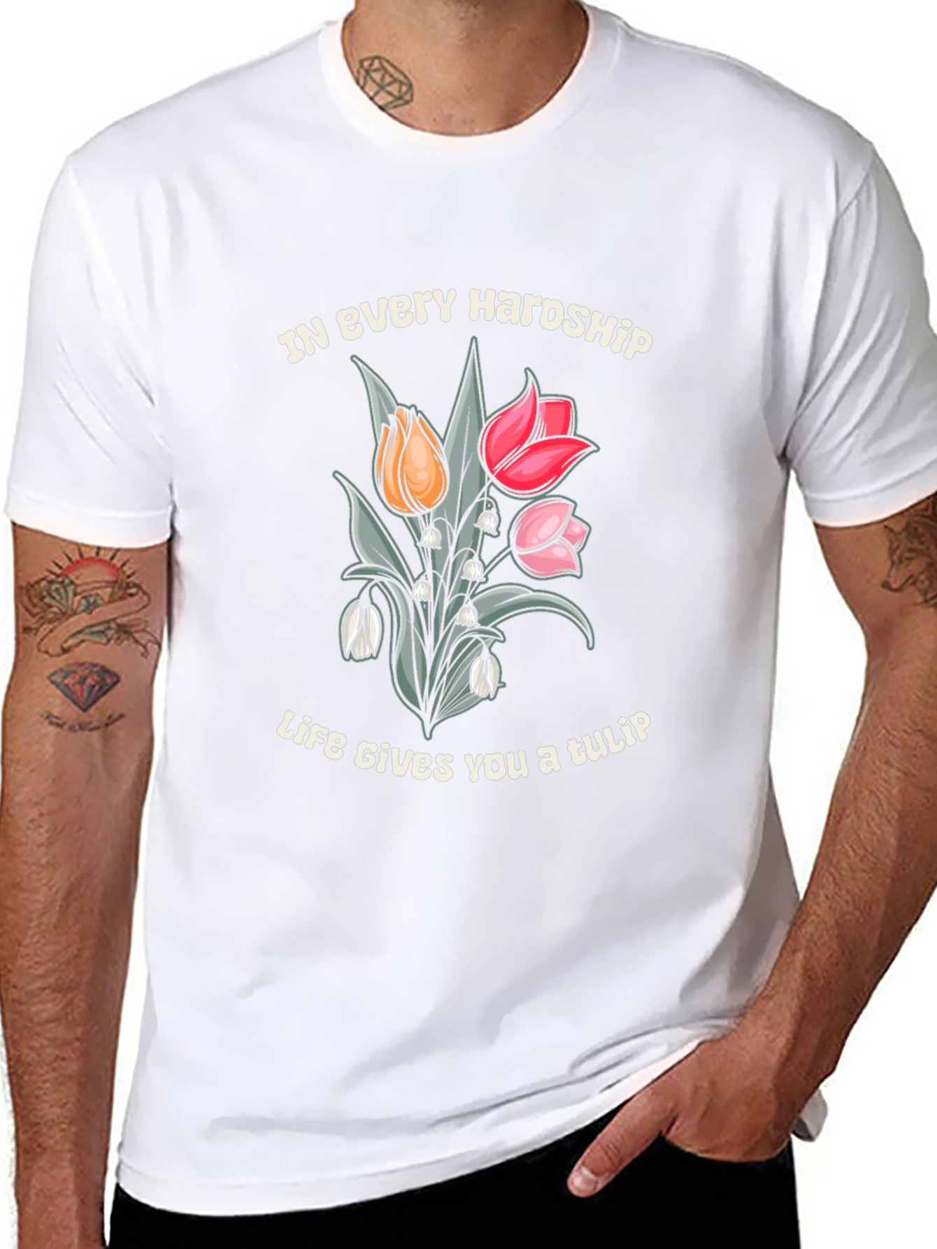 Black In Every Hardship Life Gives You a Tulip T-Shirt view 8