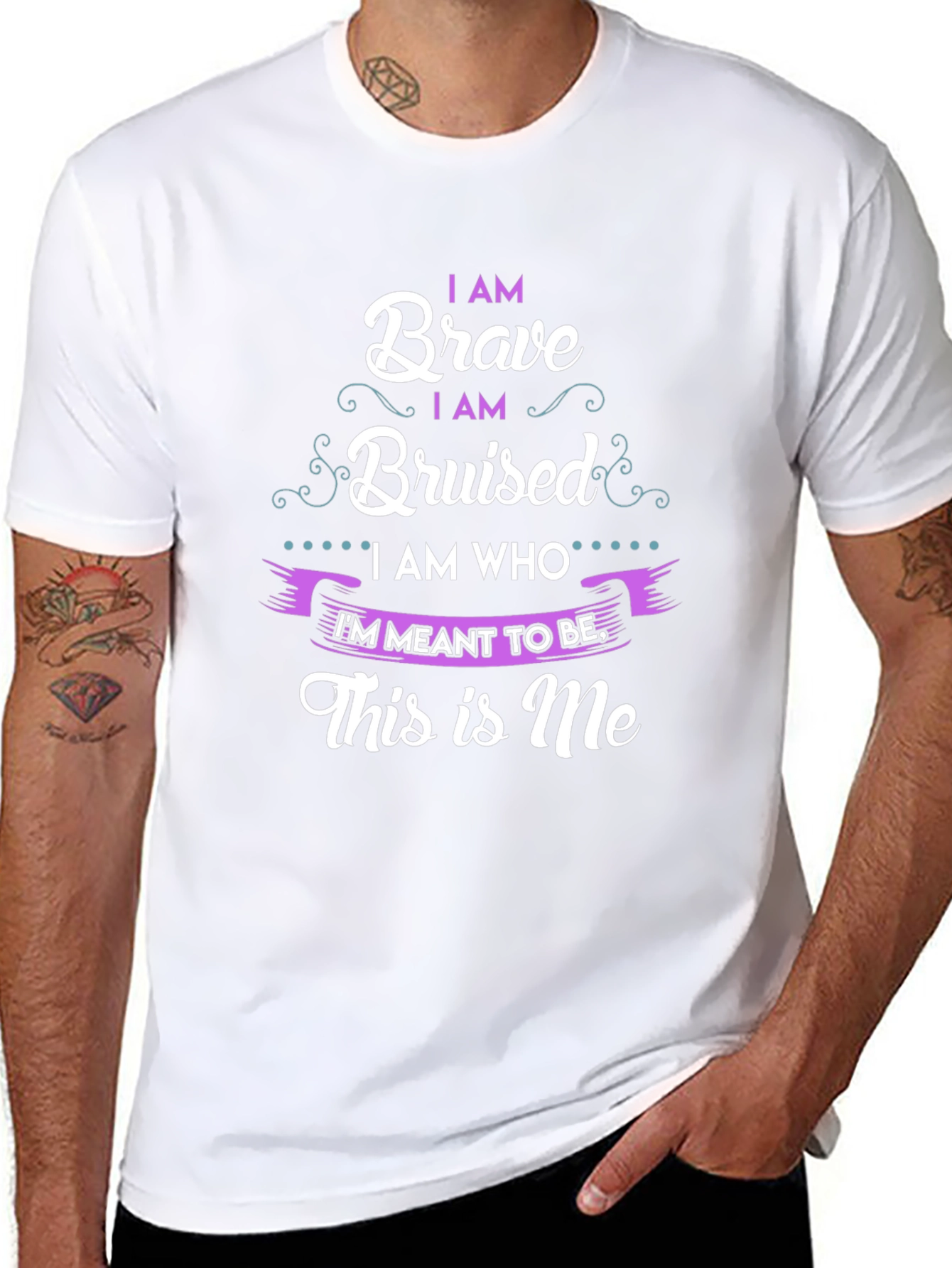 Black I am Brave Bruised T-Shirt view 8