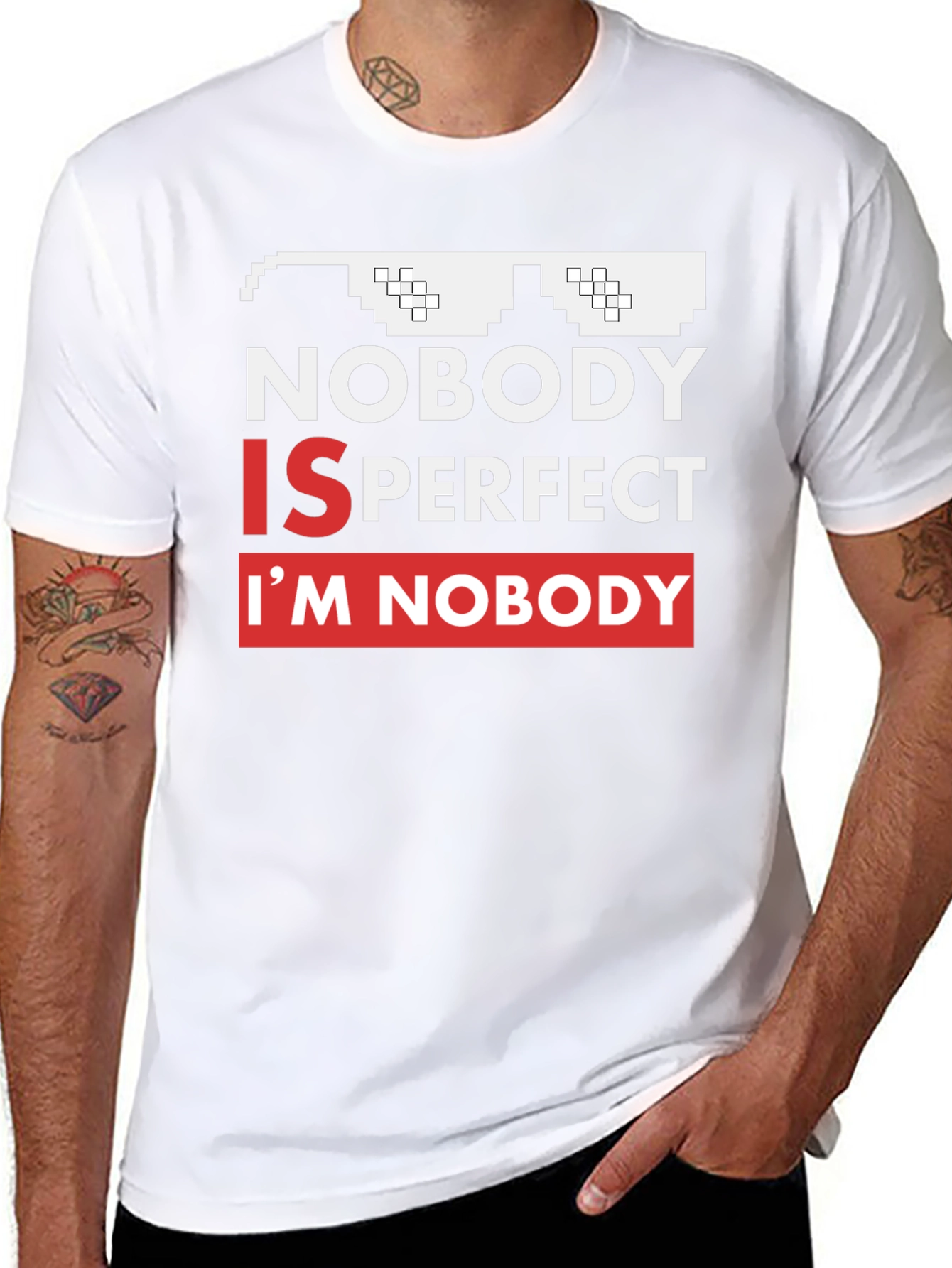 Black Nobody Is Perfect Funny Graphic Tee view 8