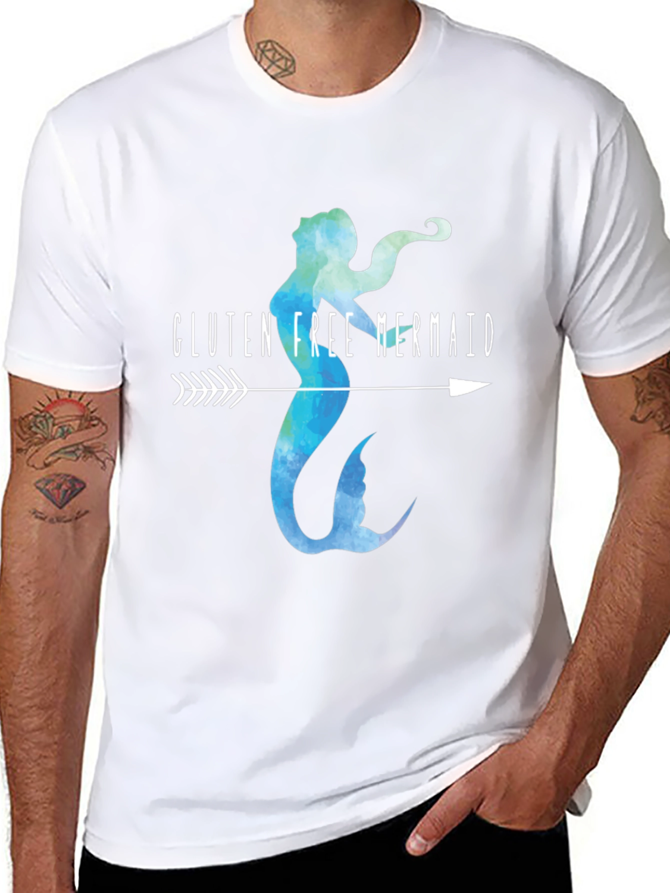 Black Gluten Free Mermaid Graphic Tee view 8