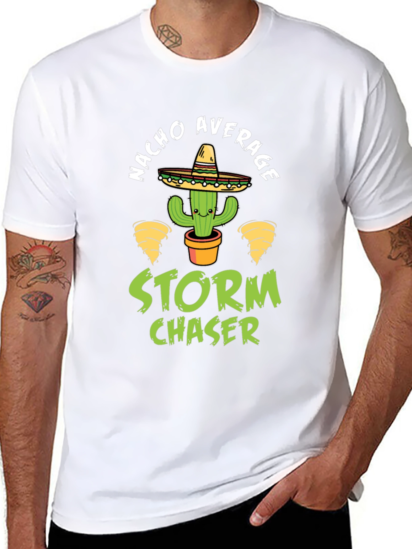 Black Nacho Average Storm Chaser T-Shirt view 8