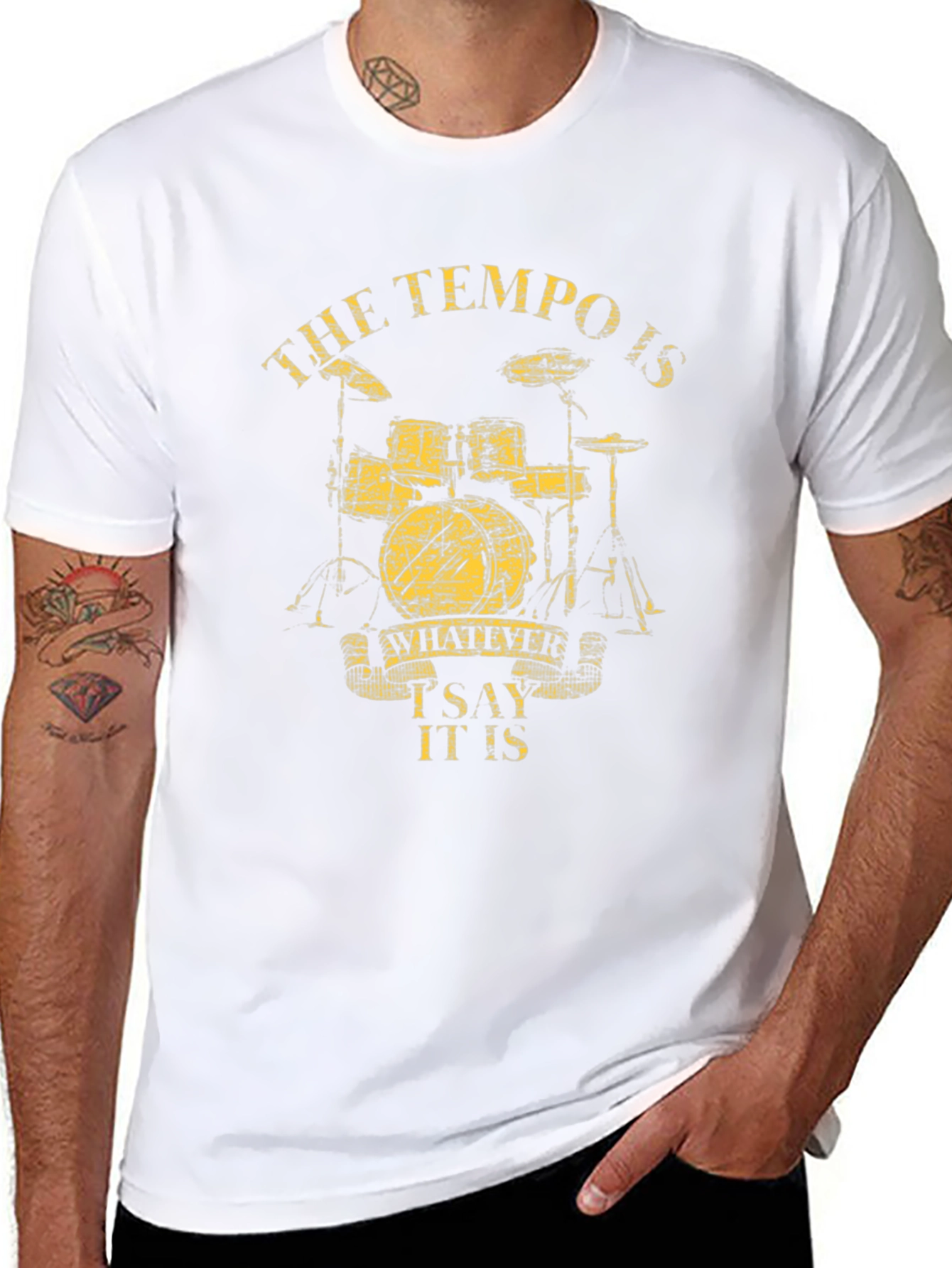 Black Drummer T-Shirt - The Tempo is Whatever I Say It Is - Band Tee view 8